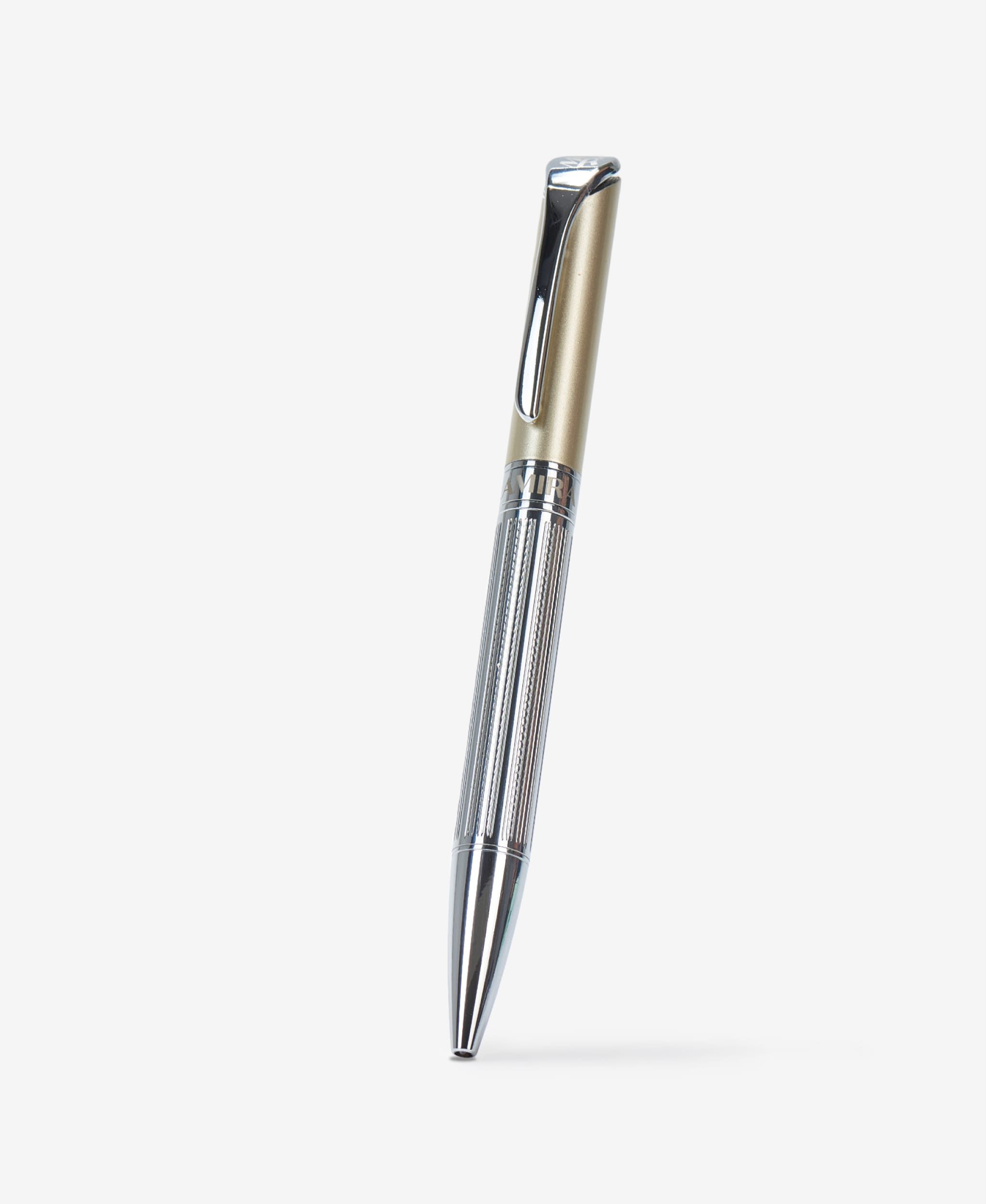 GLAMIRA Kugelschreiber Metallkugelschreiber - Silber mit Gold, (1-tlg), Drehmechanik, Clip aus Metall