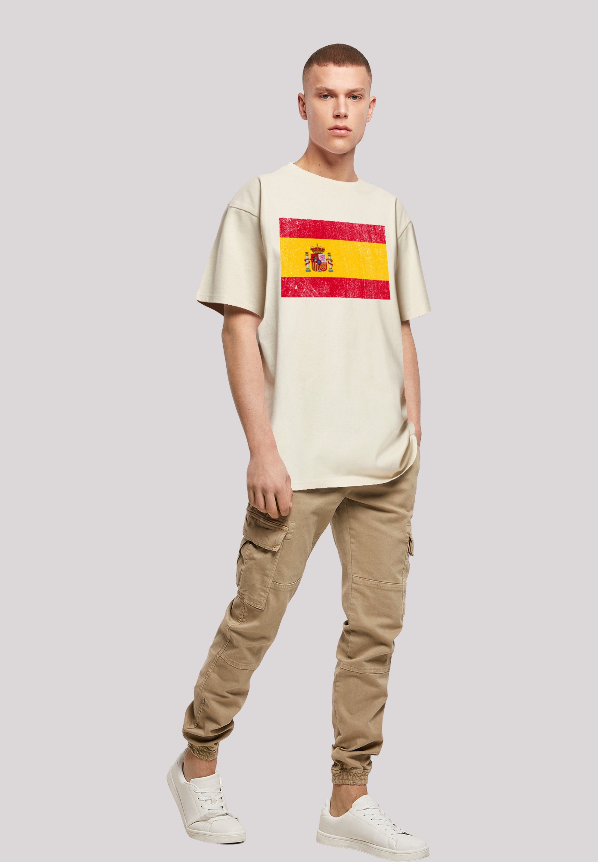 distressed T-Shirt Spanien Print Spain F4NT4STIC Flagge sand