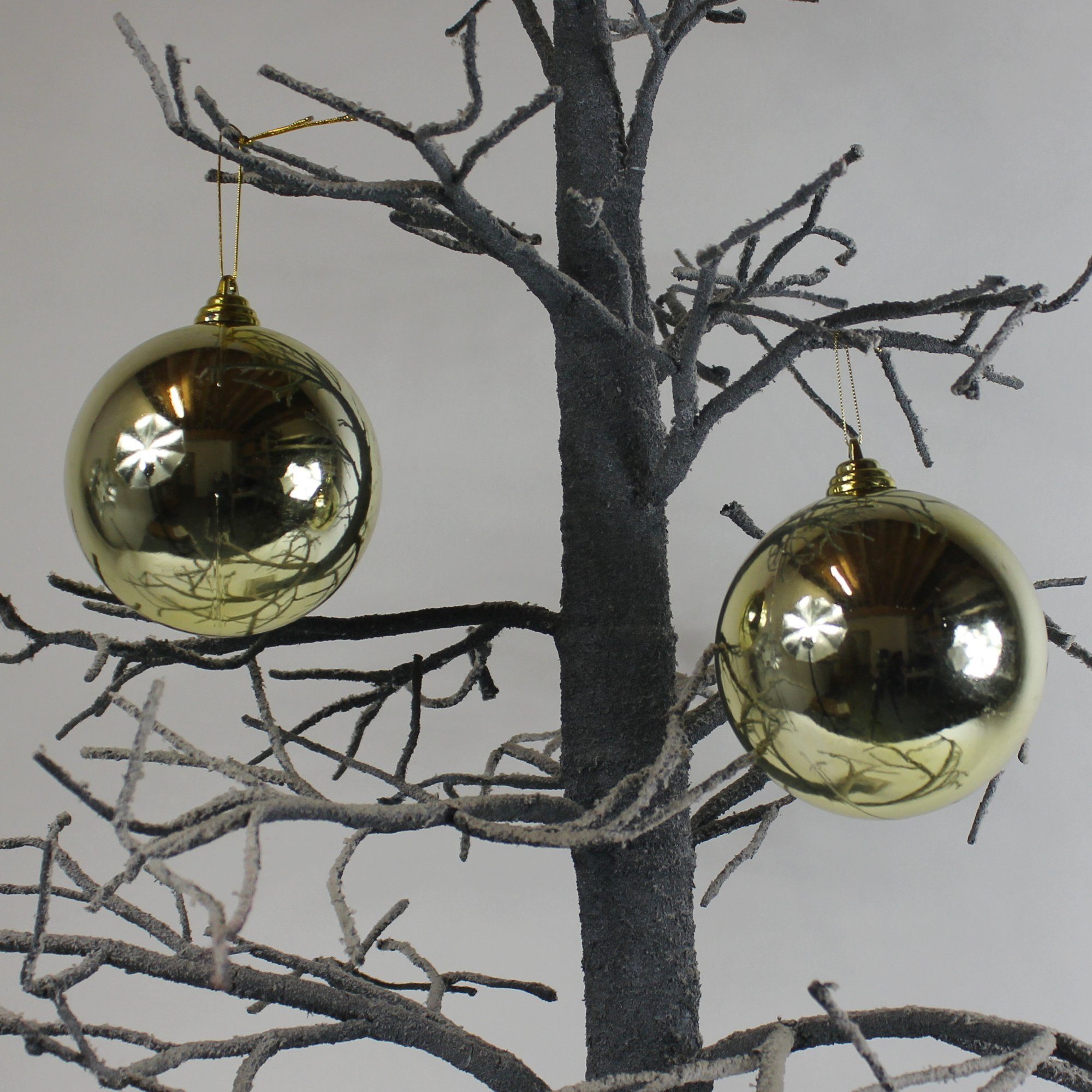 Lucht von aus 4 Stück Weihnachtskugeln silber-gold 12 cm Kunststoff Lucht Weihnachtsbaumkugel