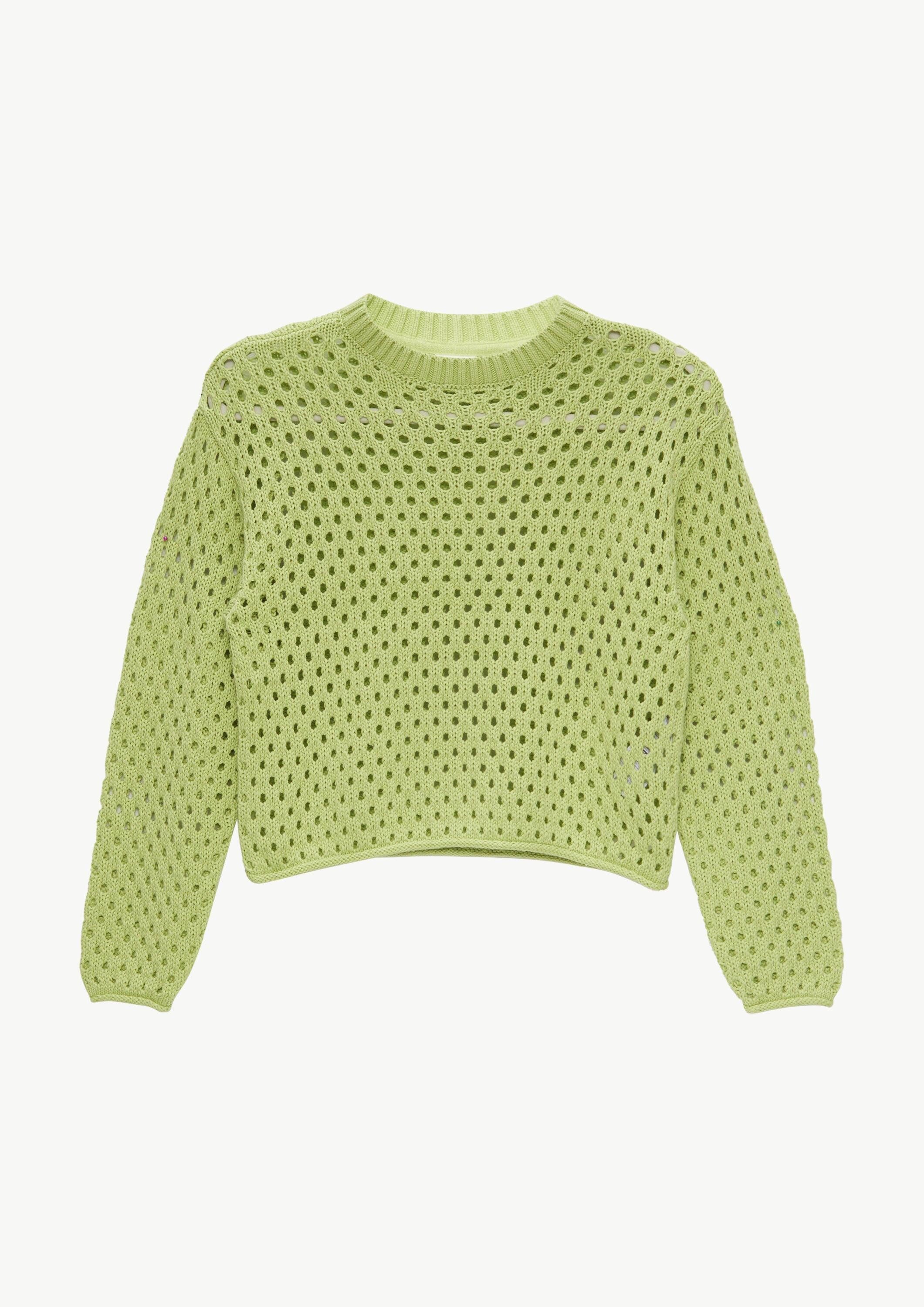 s.Oliver Longpullover Strickpullover Strickpullover mit Lochmuster im Boxy-Schnitt