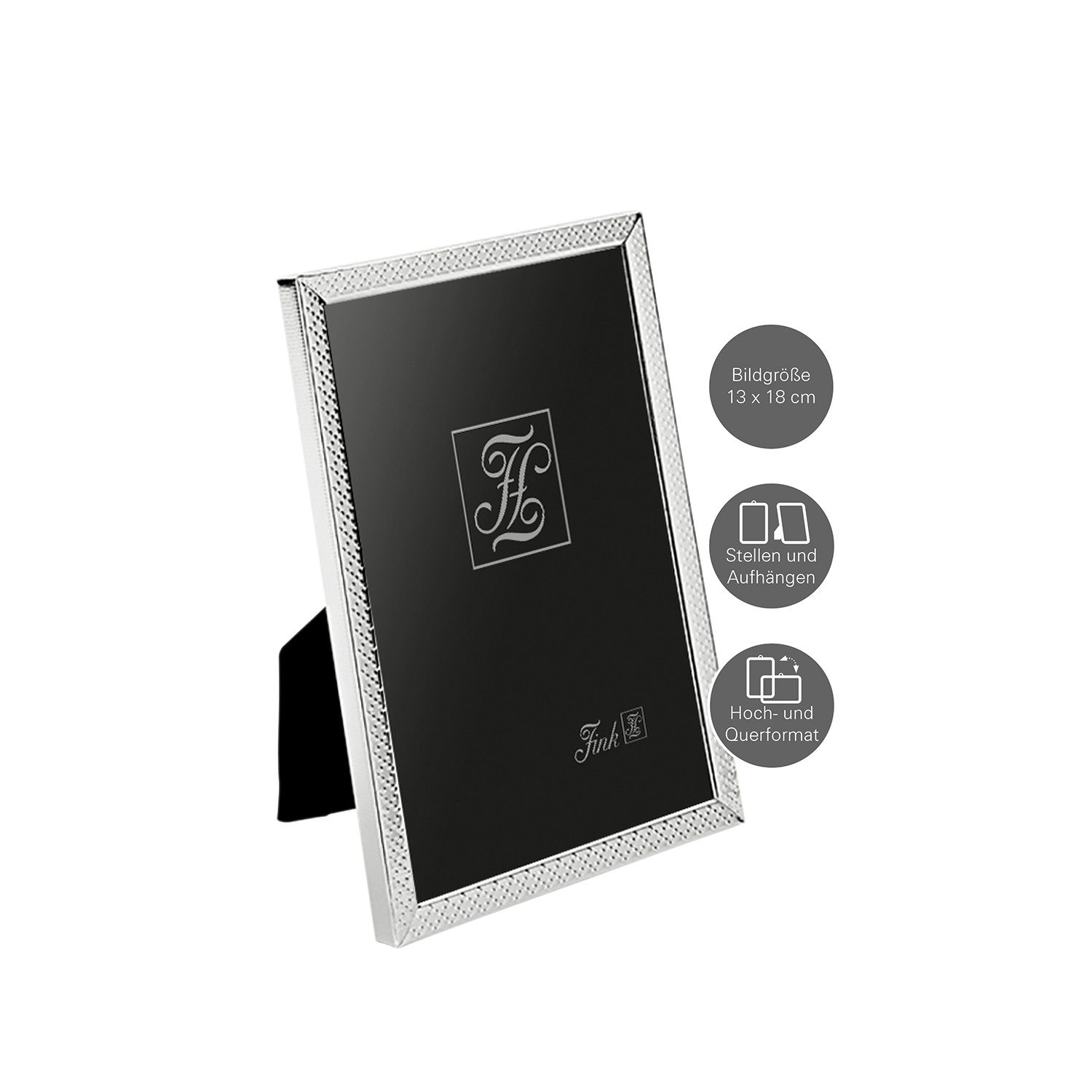 Fink Bilderrahmen KAYLA Bilderrahmen 13x18 cm - silberfarben - Glas/Metall/ günstig online kaufen