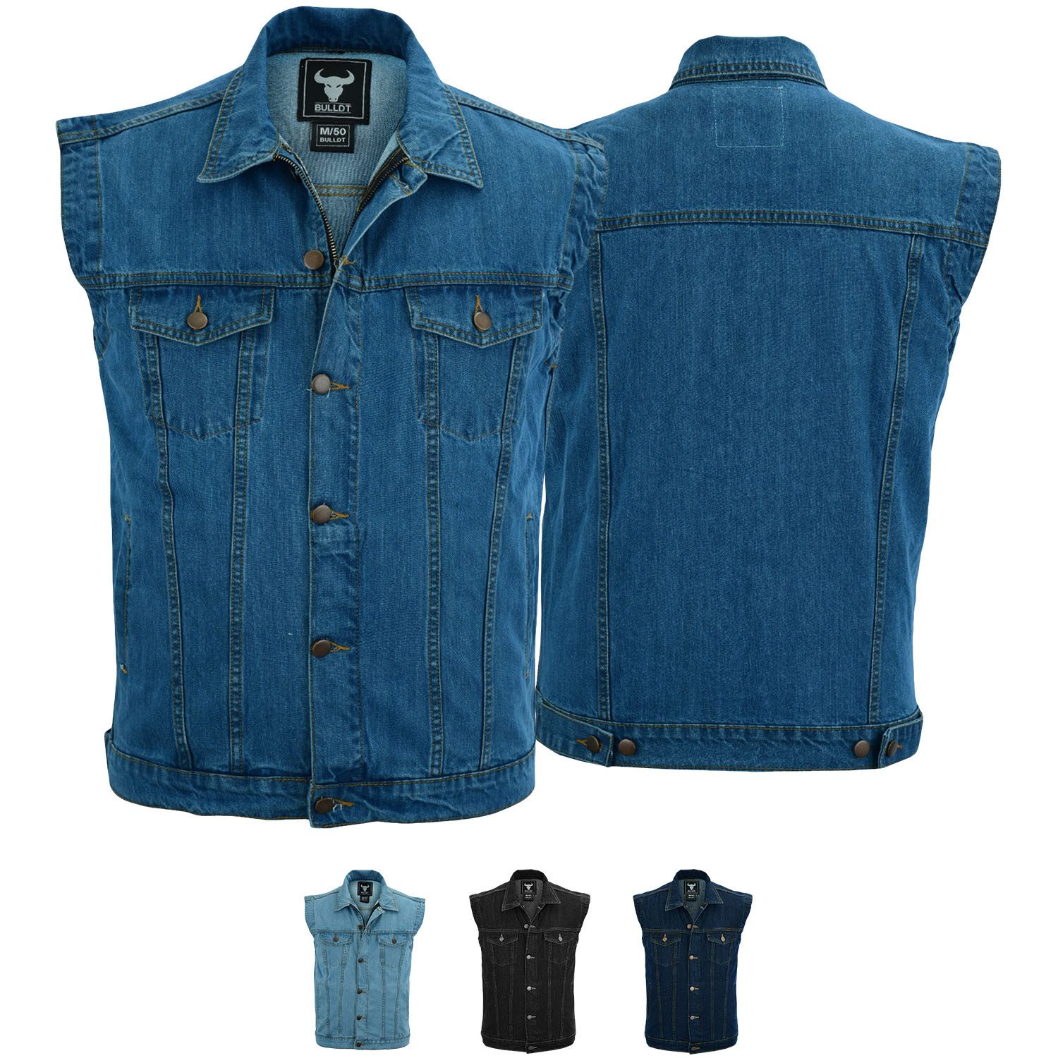 BULLDT Motorradweste BLD698 Jeansweste Biker Kutte Denimweste Bikerweste Motorradweste Weste