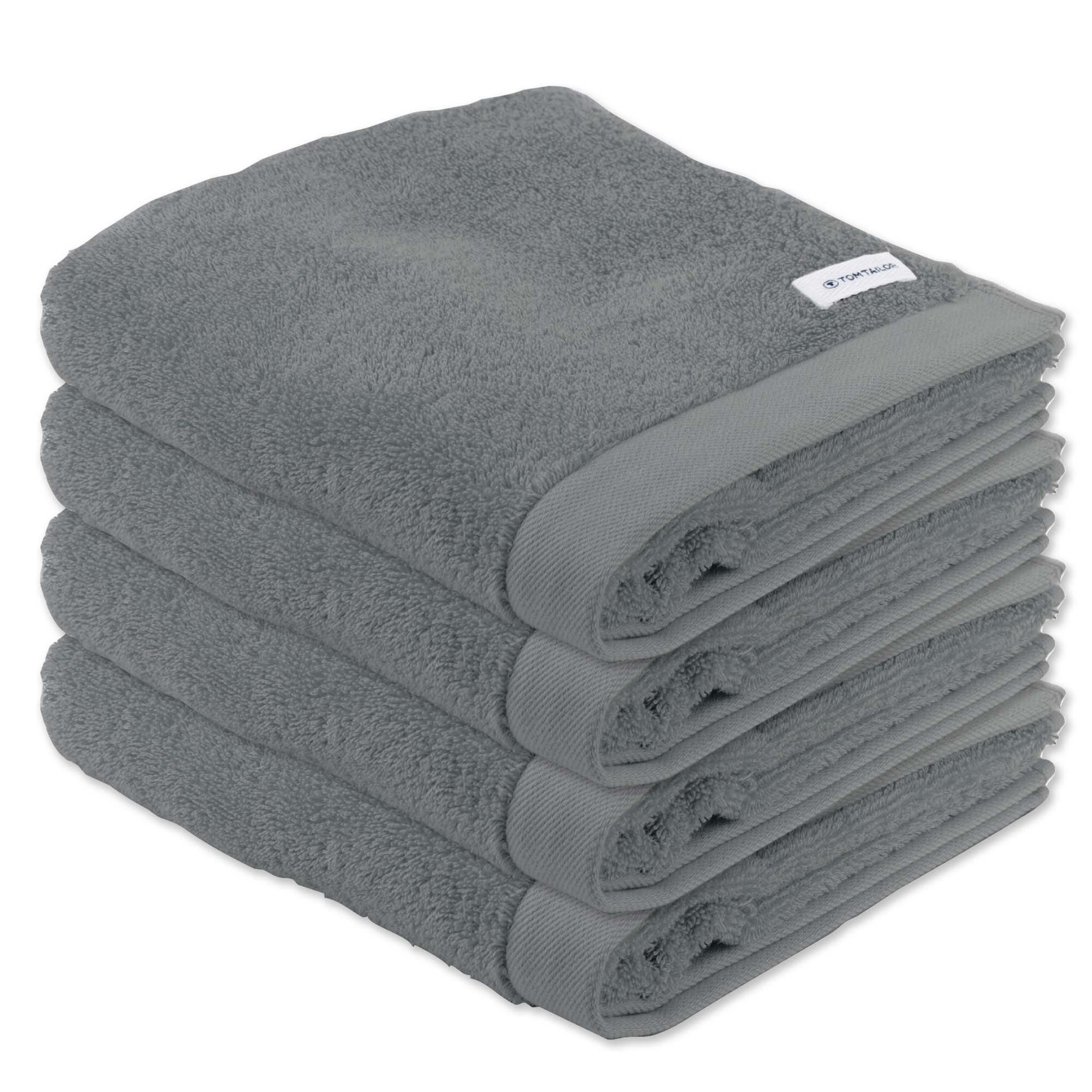 TOM TAILOR Handtuch Unisex Handtuch 4er Pack Baumwolle, Frottier (Set, 4-St)