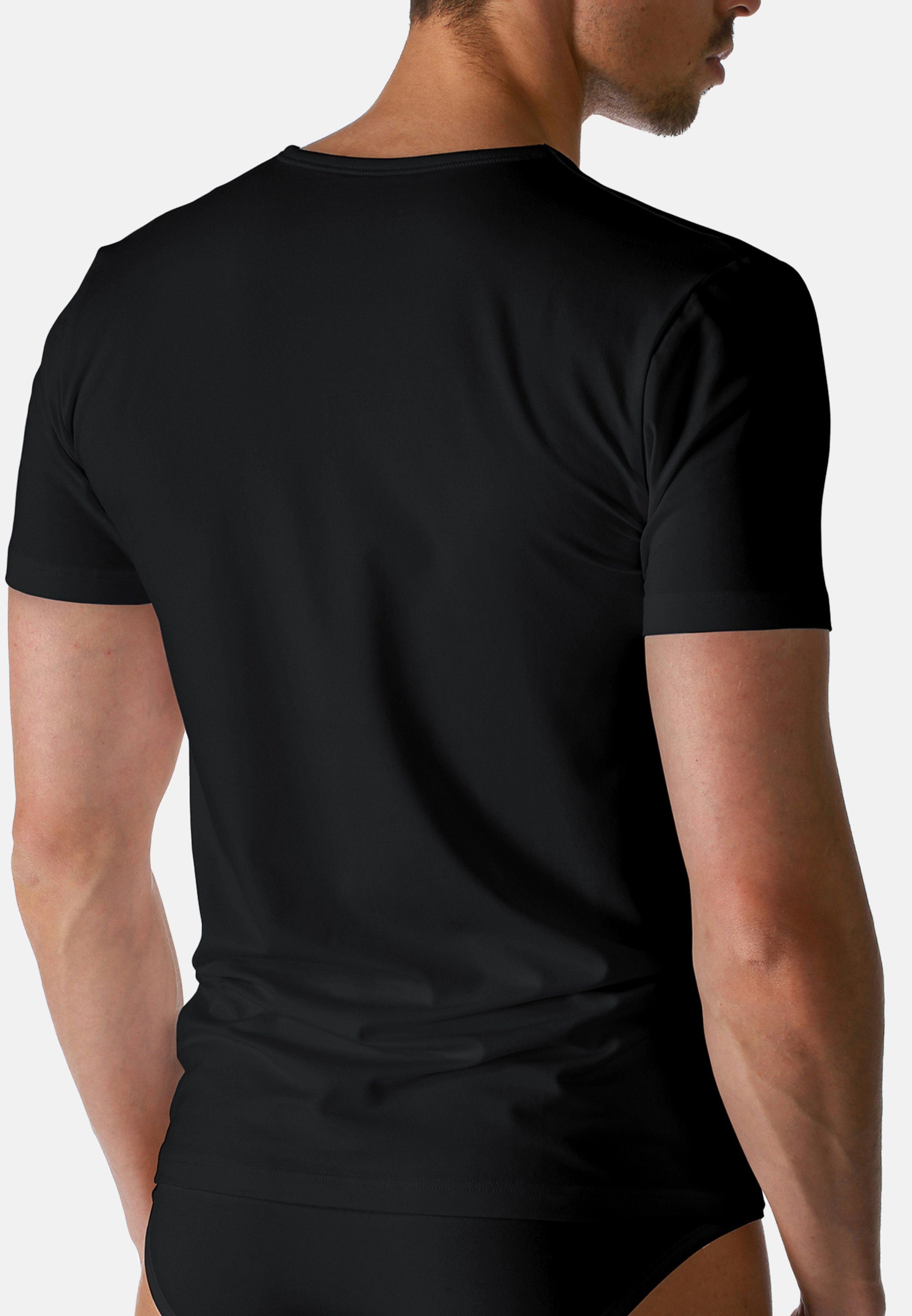 (Spar-Set, Cotton Schwarz Unterhemd Baumwolle Thermoregulierend Kurzarm - - Mey Unterhemd / 2-St) Shirt 2er Dry Pack