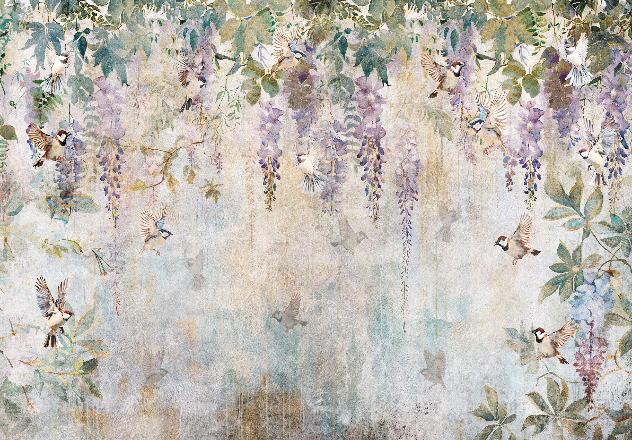 Wallarena Fototapete Blätter Hängende Vlies Tapete Wohnzimmer Schlafzimmer günstig online kaufen