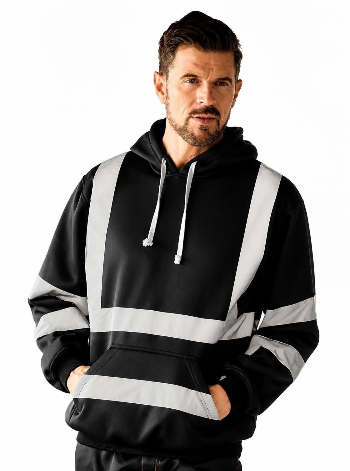 YOKO Warnschutz-Shirt Herren Hi Vis Pull-Over Hoodie / EN ISO20471 Klasse 3