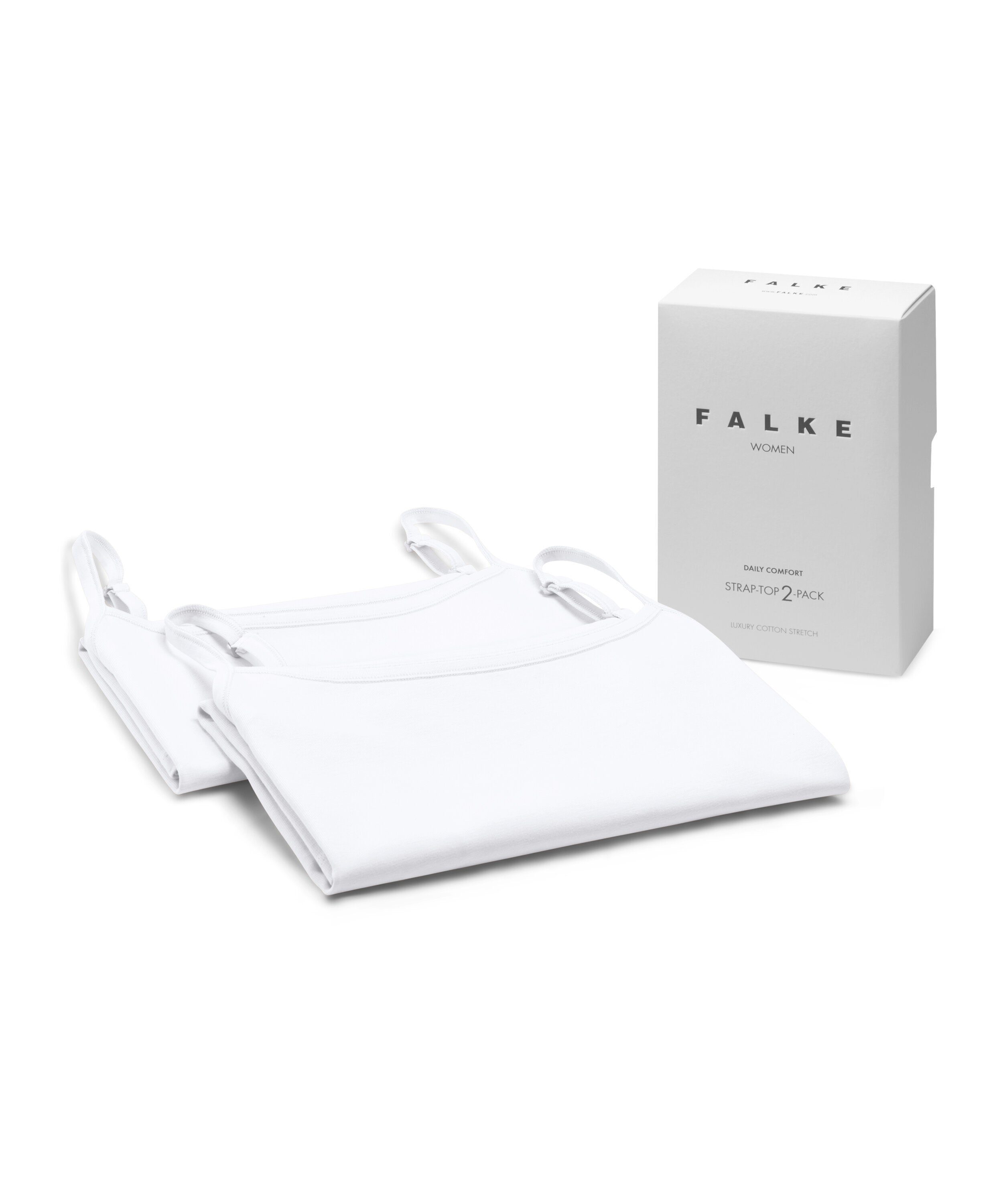 (2000) Unterhemd Softe white 2-Pack Baumwolle FALKE Elasthan mit (2-St)