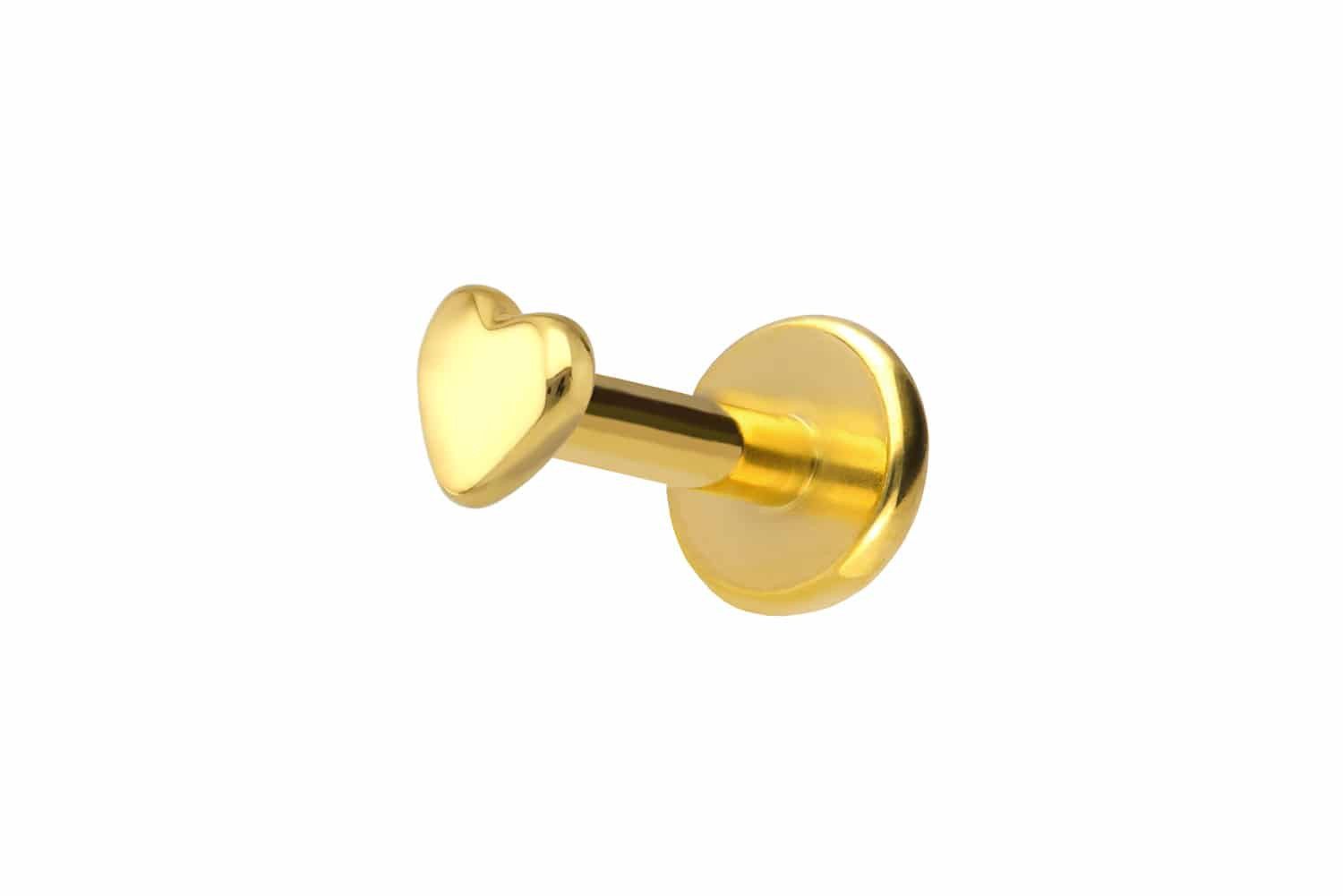 PIERCINGLINE Piercing-Set Titan Labret mit Innengewinde + 925er Silber Aufsatz HERZ (Labrets, 1-tlg)