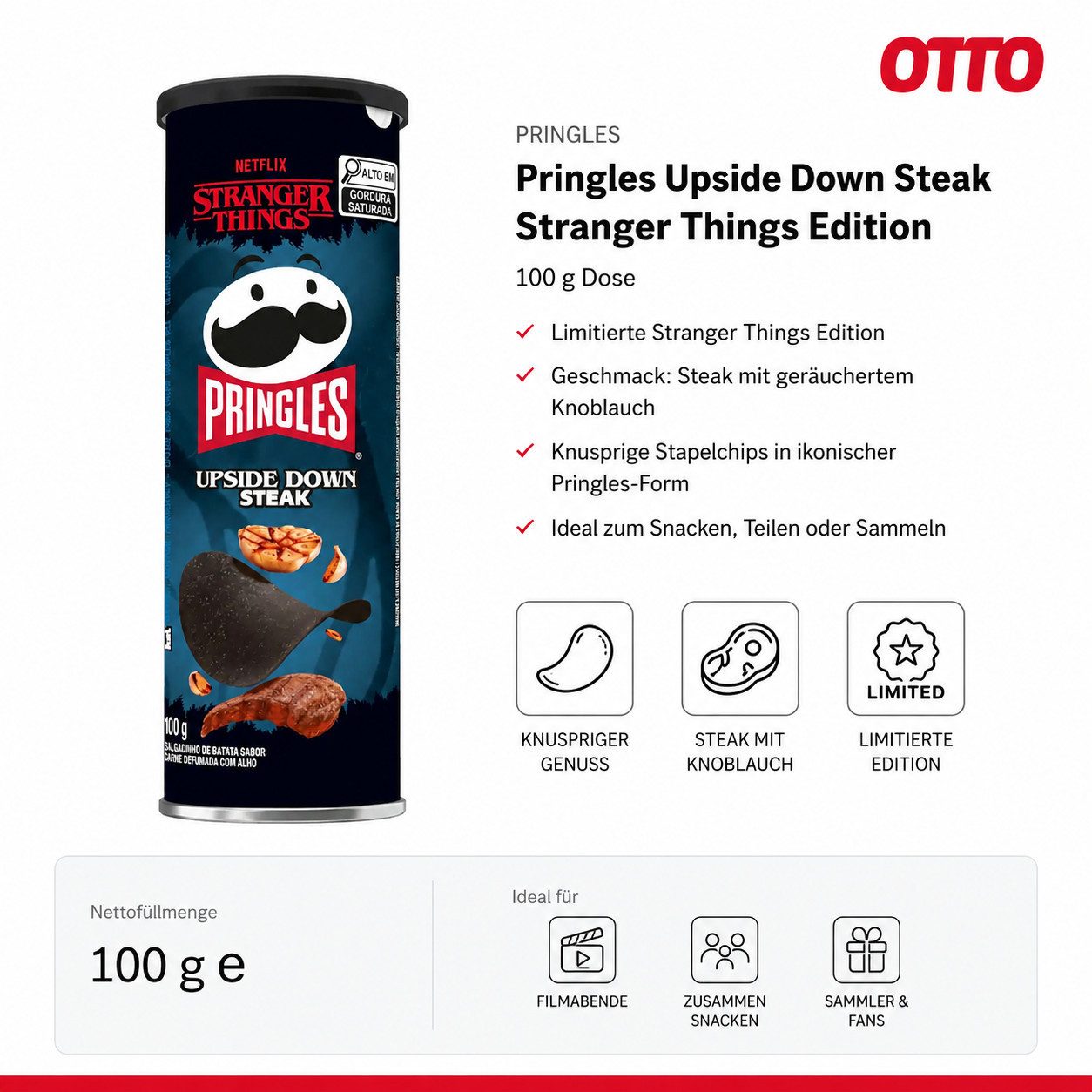 Pringles Süßigkeit Pringles Stranger Things Steak Limitierte Edition
