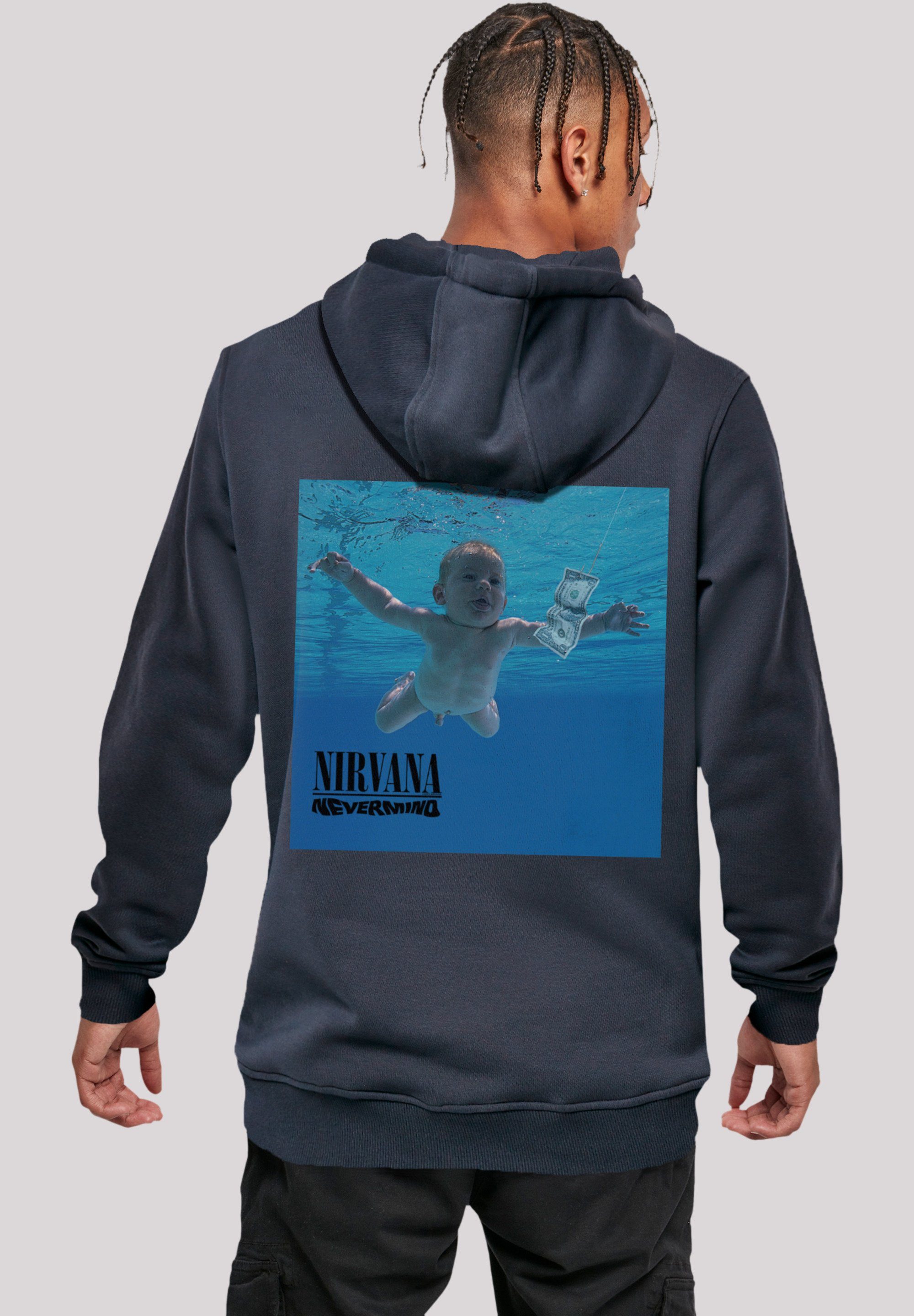 F4NT4STIC Kapuzenpullover Qualität Premium Nevermind Rock Nirvana navy Album Band