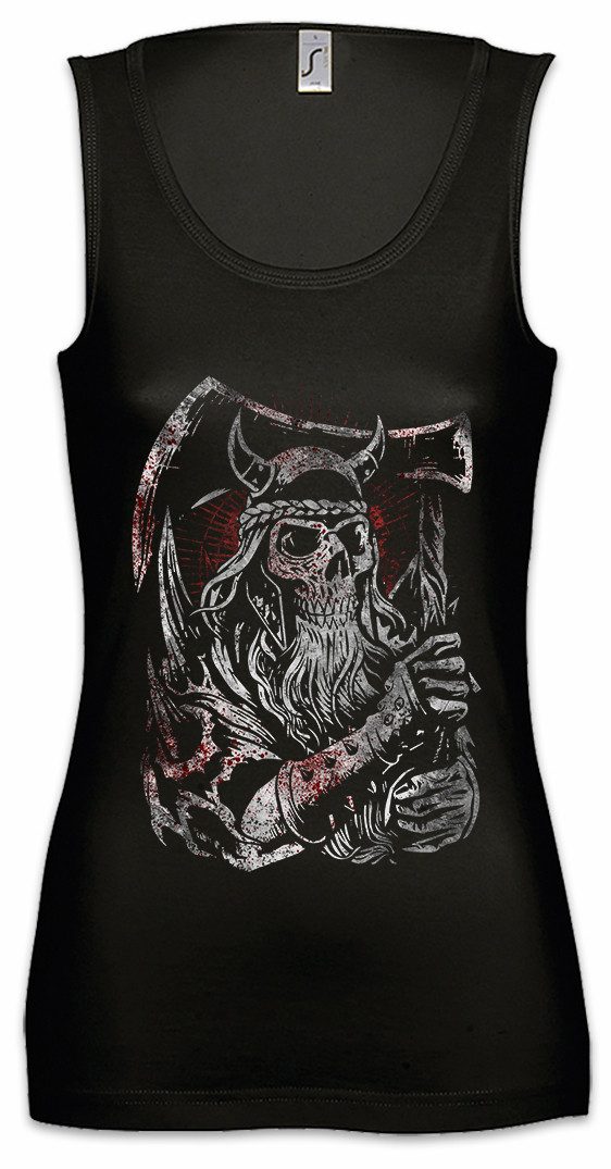 Urban Backwoods Tanktop Viking Skull III Ärmelloses Damen T-Shirt Wikinger Totenschädel Runen Runes Walhalla Odin Thor