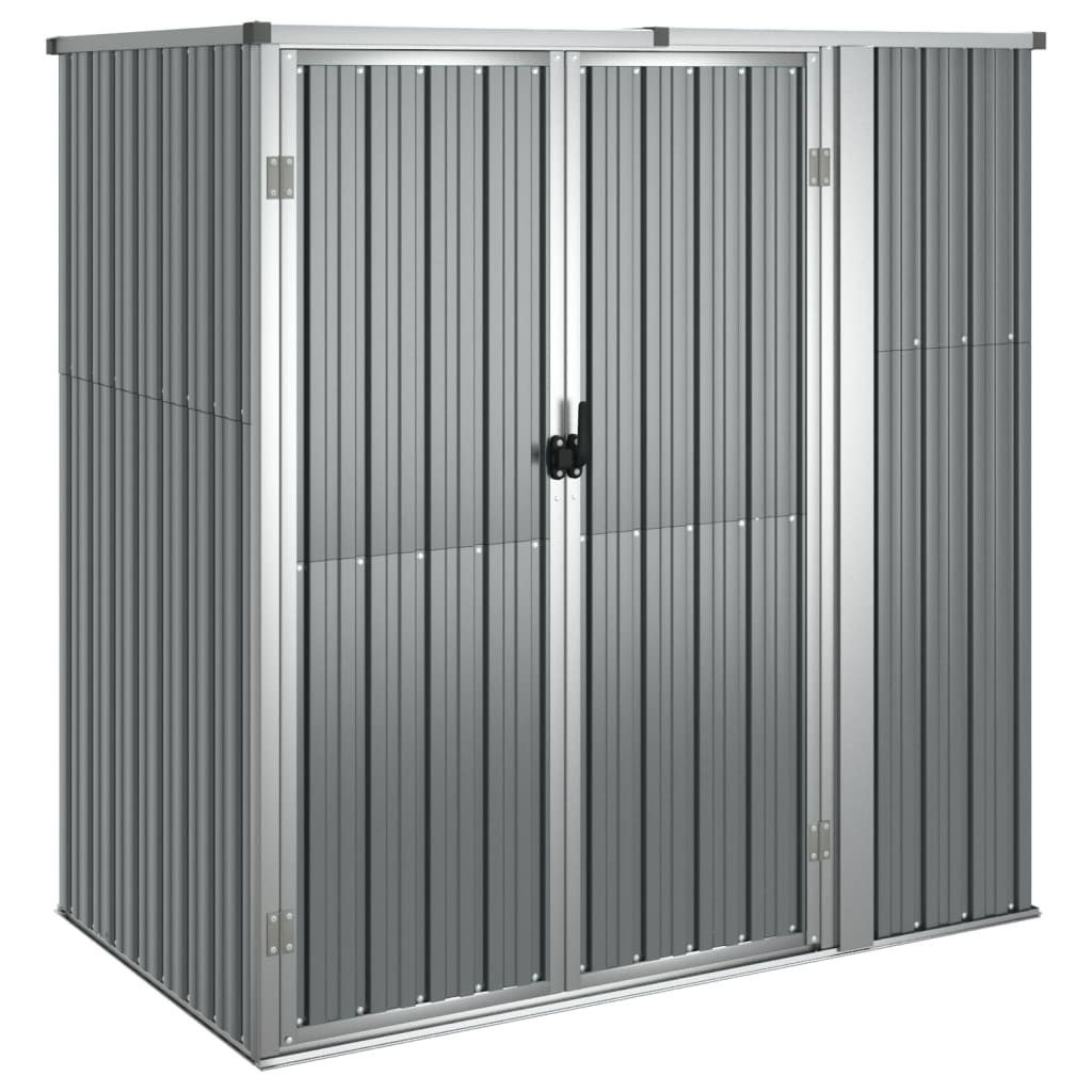 Garten-Geräteschrank 161 x 89 x 161 cm Gartenschrank Metall Gerätehaus Grau 161x89x161 cm