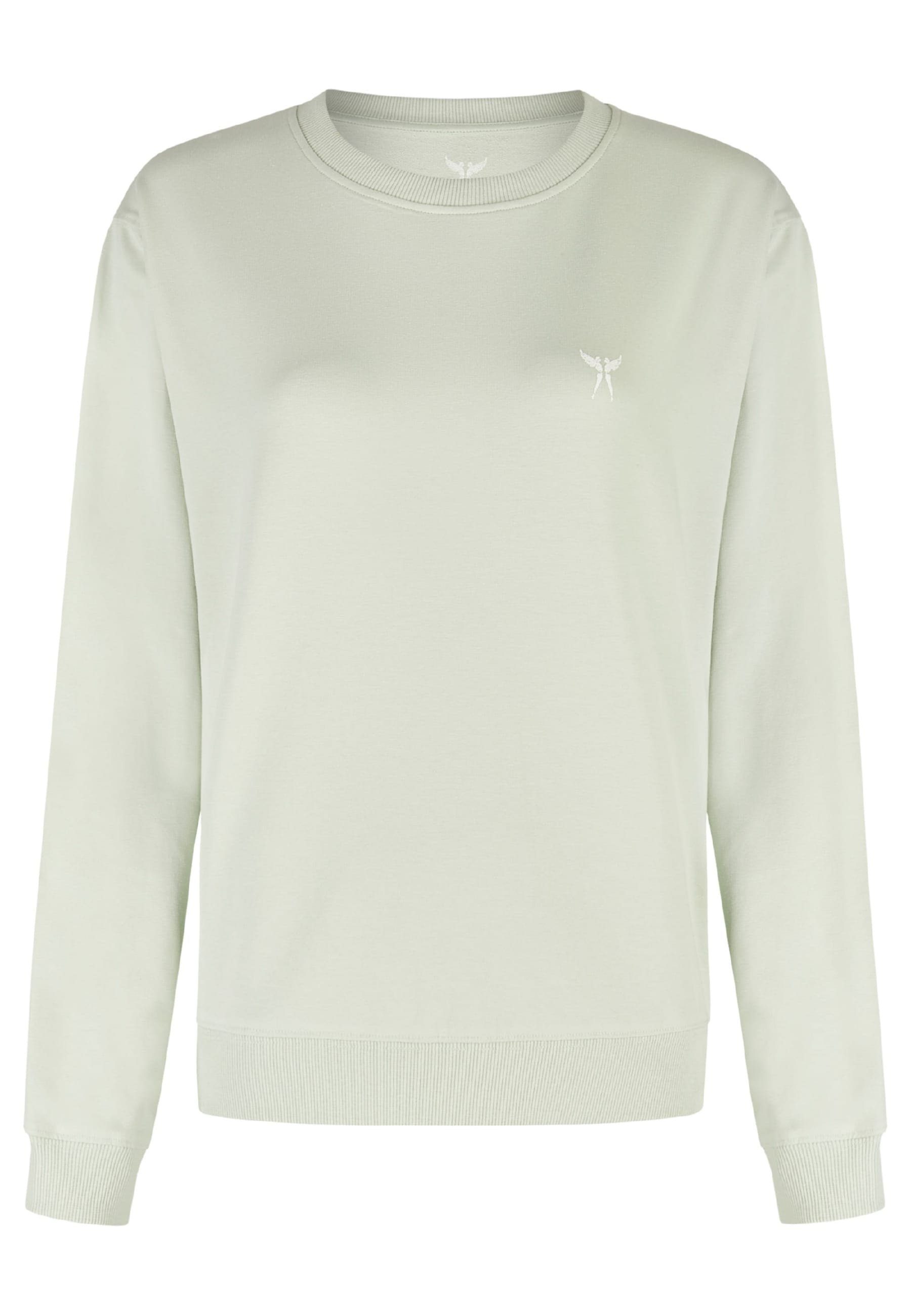 mit Pastell Label-Applikationen ANGELS Sweatshirt Sweater unifarbenem in