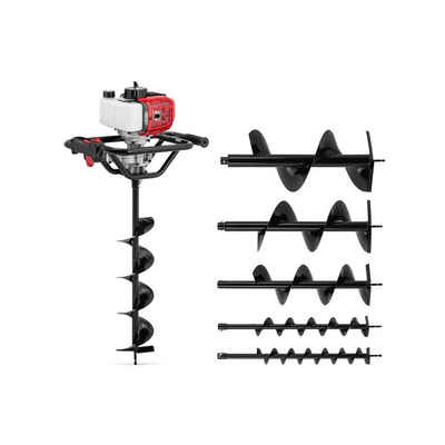 Hillvert Erdbohrer Erdbohrer Erdlochbohrer Pfahlbohrer Benzin Erdbohrgerät 1,6 kW sechs