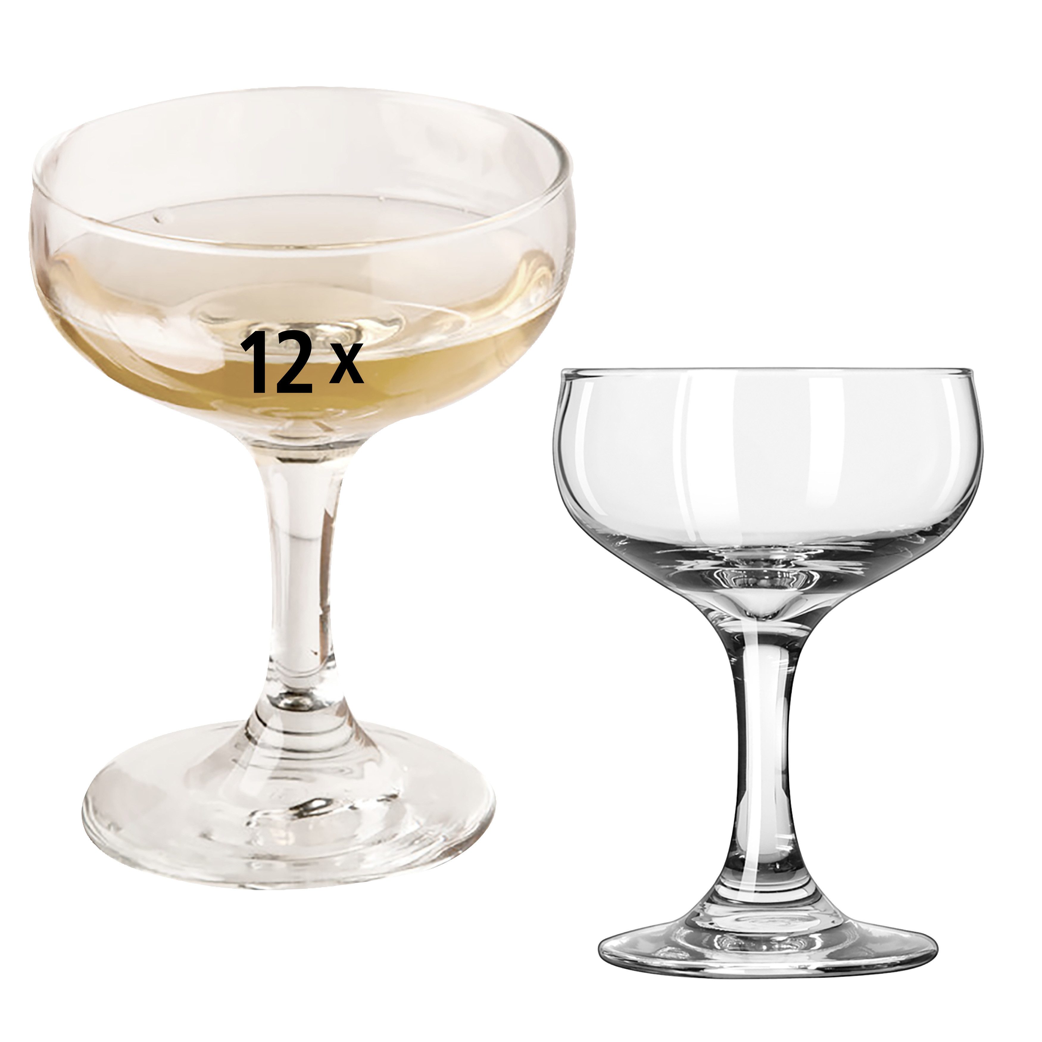 LIBBEY Gläser-Set Coupe Glas -EMBASSY- 163 ml, Ø 8,5 cm, H: 11,5 cm, 12er Set, 12-tlg., Glas, hochwertig verarbeitet, im modernen Design