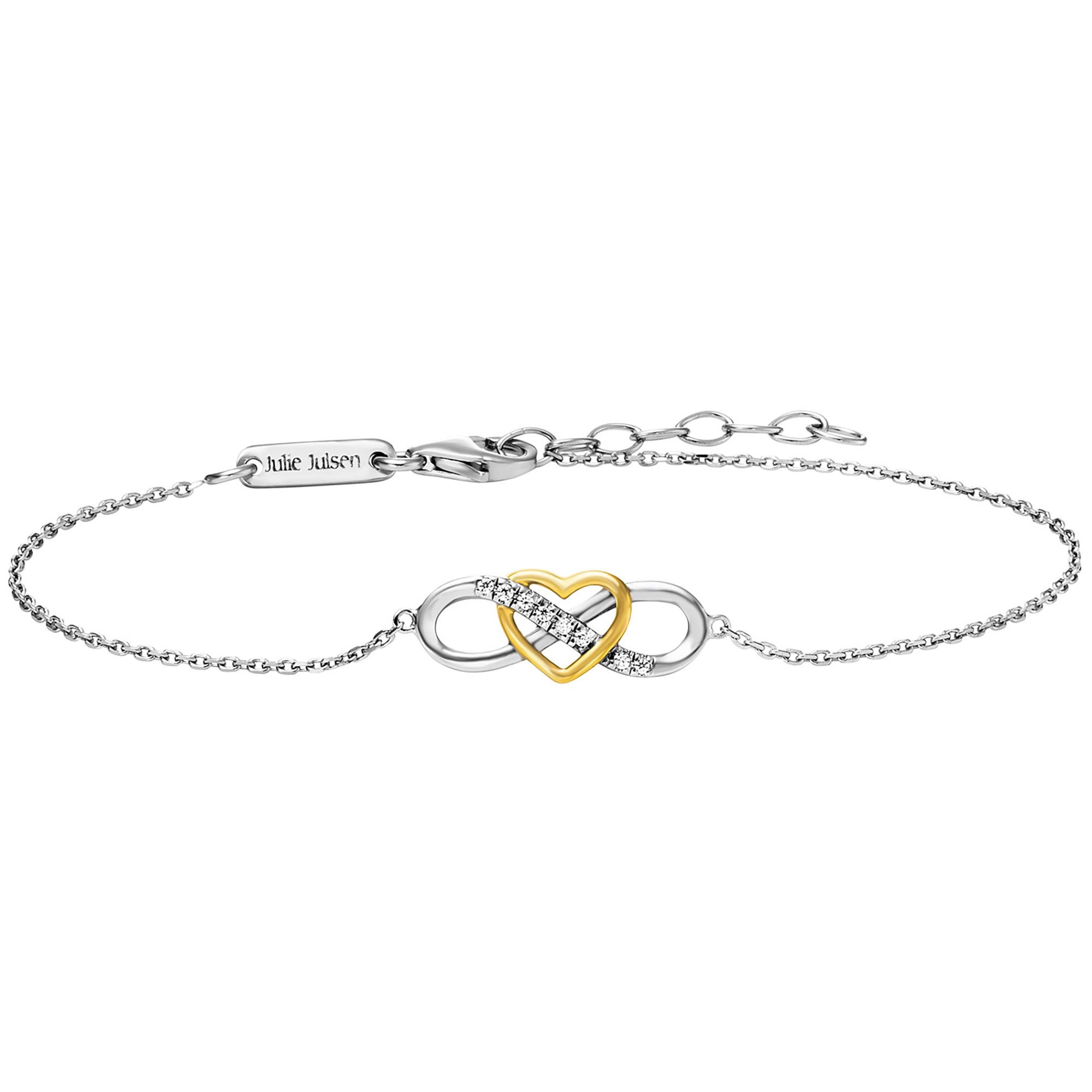 Julie Julsen Armband 925/- Sterling Silber rhodiniert/vergoldet 8 Zirkonia