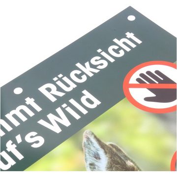 Waidgerechte Jagd Warnschild Hinweisschild Rücksicht auf's Wild – 3er-Pack