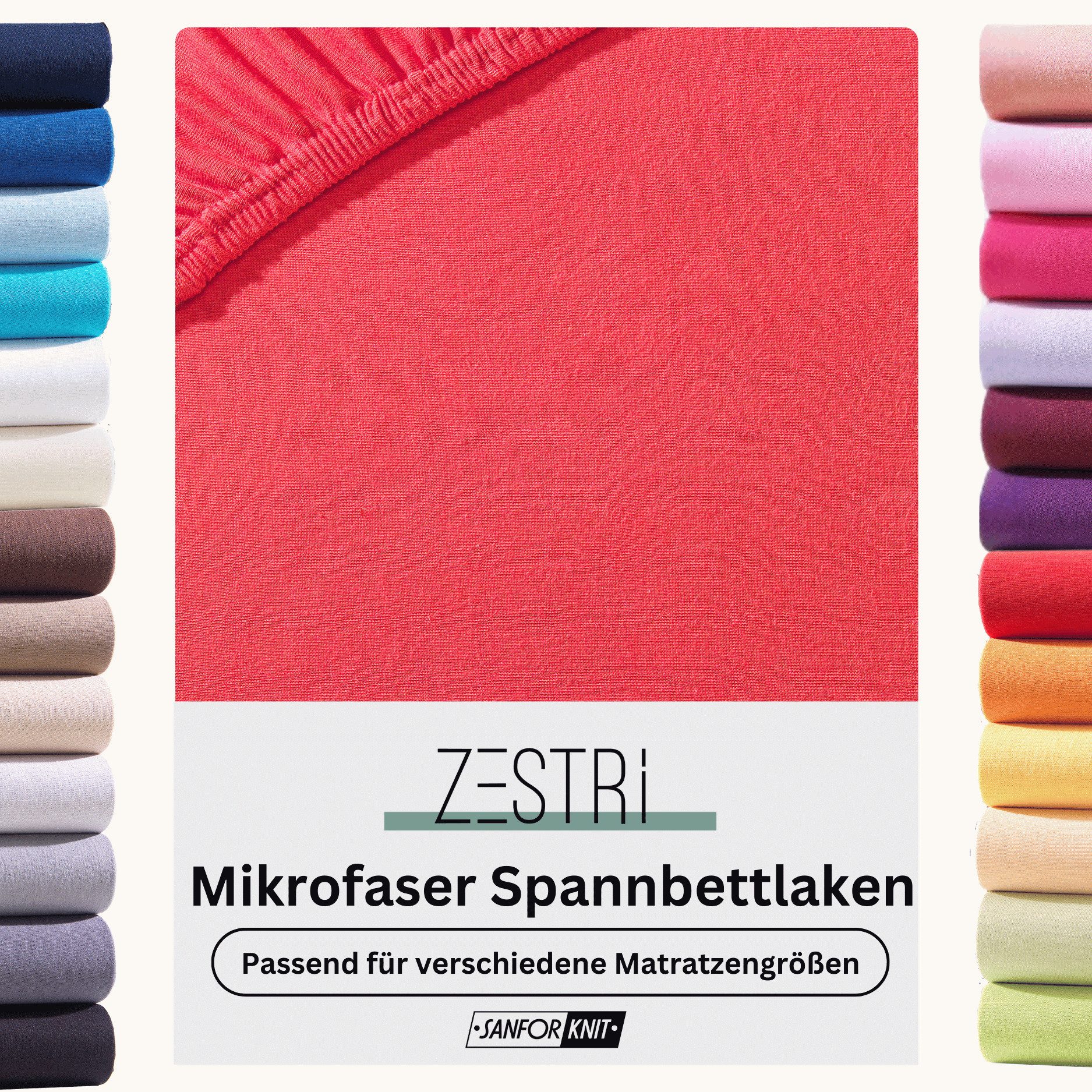 Zestri Spannbettlaken aus Microfaser mit Rundumgummizug, günstig online kaufen