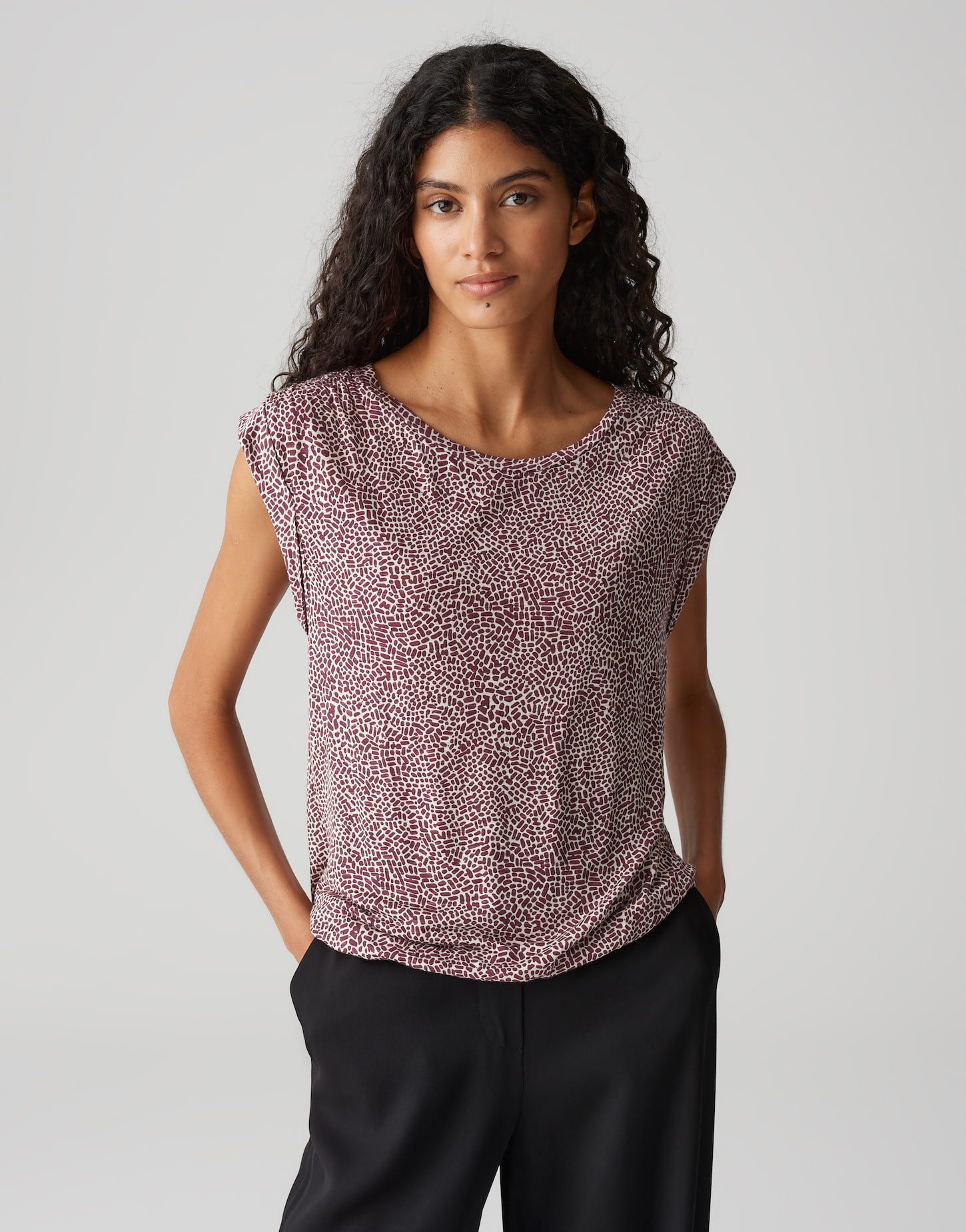 OPUS Print-Shirt STRUKI MINIMAL Regular aus ECOVERO™ Viskose günstig online kaufen