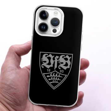 DeinDesign Handyhülle Offizielles Lizenzprodukt VfB Stuttgart VfB Stuttgart schwarz, Apple iPhone 14 Pro Silikon Hülle Bumper Case Handy Schutzhülle