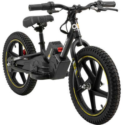 Actionbikes Motors Laufrad Kinder 250 W Elektrolaufrad Balance Bike - 3 Geschwindigkeitsstufen 16 Zoll, herausnehmbarer Lithium-Ionen-Akku - Scheibenbremsen hinten