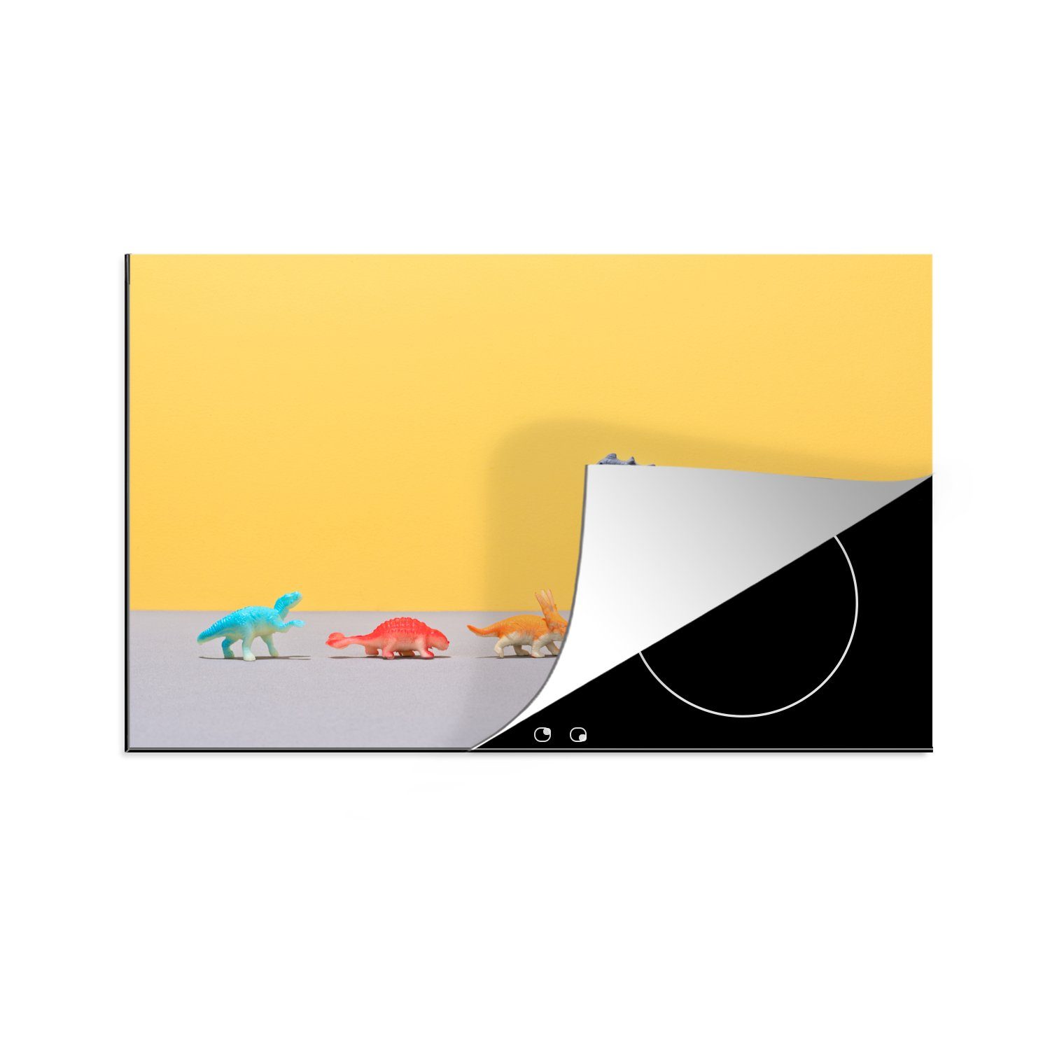 MuchoWow Herdblende-/Abdeckplatte Dinosaurier Spielzeug - Dino - Spielzeug, Vinyl, (1 tlg), 81x52 cm, Induktionskochfeld Schutz für die küche, Ceranfeldabdeckung