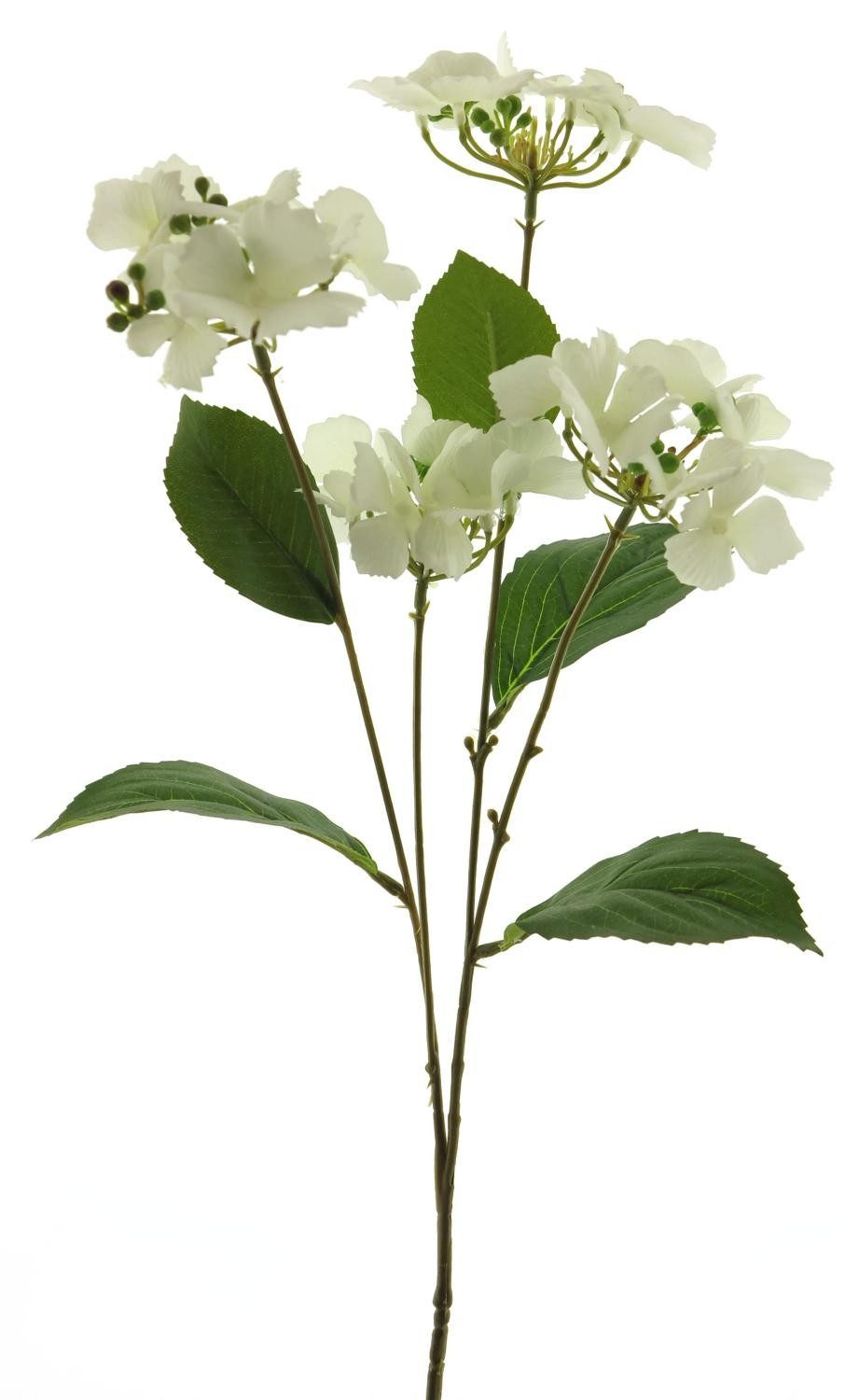 Kunstzweig Künstliche Blume Hortensie PINNIAN, weiß, 70 cm