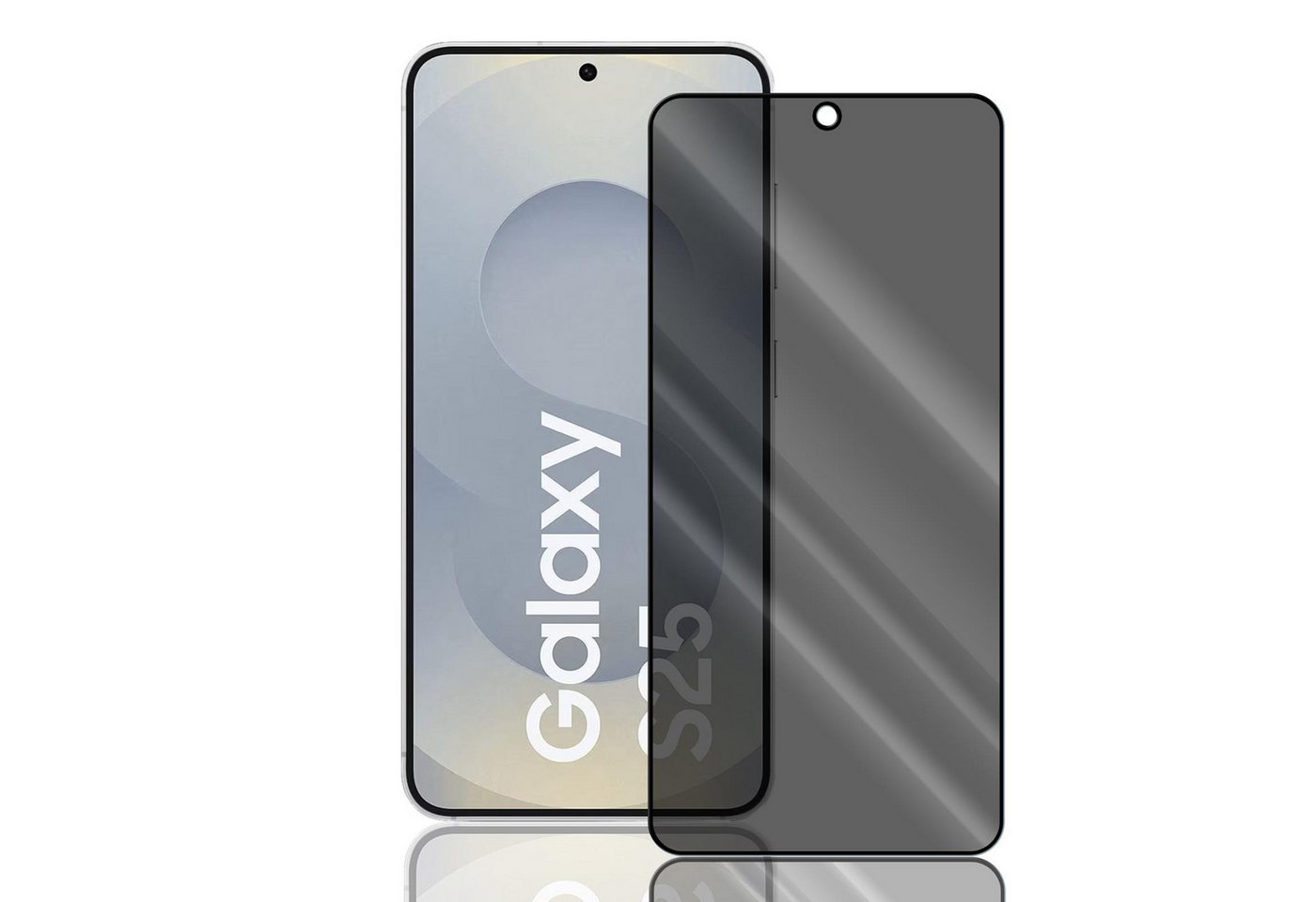 Numerva Schutzfolie Panzer Folie Echt Glas Folie für Samsung Galaxy S25, (1x Schutzfolie 2x Reinigungstücher), Anti Spy Schutzfolie Blickschutz Glasfolie Sichtschutzfolie