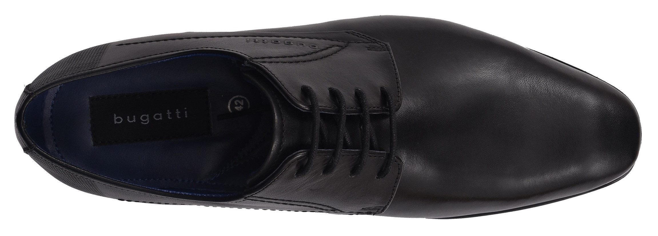 bugatti Schnürschuh, Blockabsatz, Abendschuh, Businessschuh, Festtagsschuh, Logoprägung