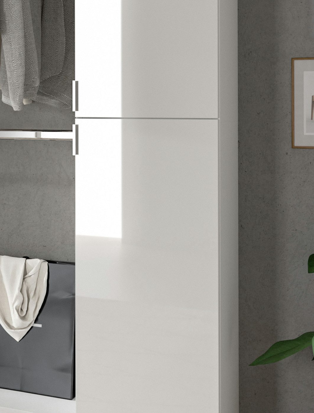 Home affaire Sitzbank Trondheim Sitzbank, Breite 92 cm, (1-St), hochglanz, stehend/hängend montierbar,1 Klappe, Flur, Diele – Bild 5 von 5