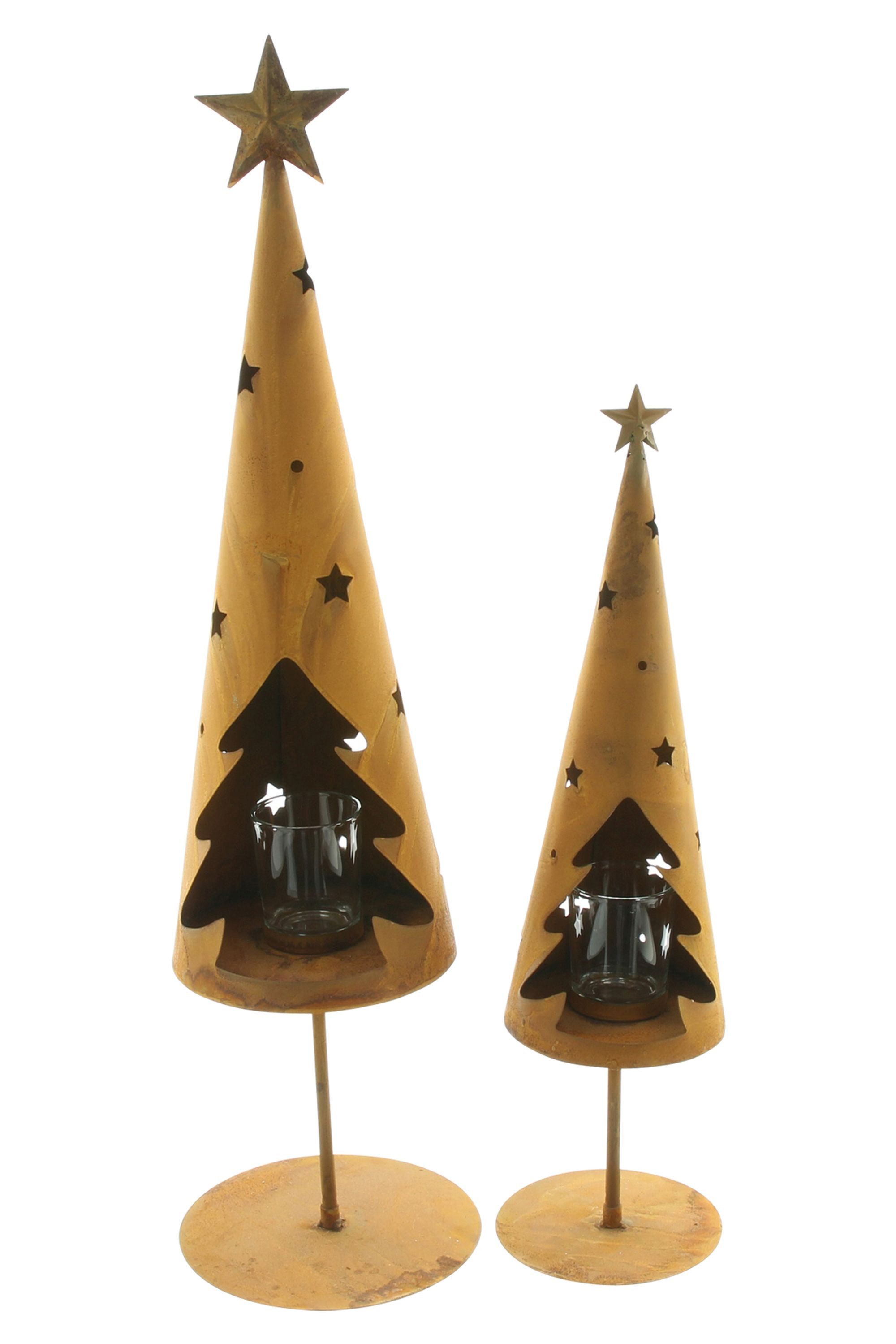 Frank Flechtwaren Windlicht, Windlicht Tanne 2er Set