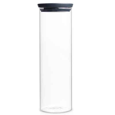 Brabantia Aufbewahrungssystem Stapelbarer Glasbehälter Dunkelgrau 1.9 L, Glas, (1-tlg)