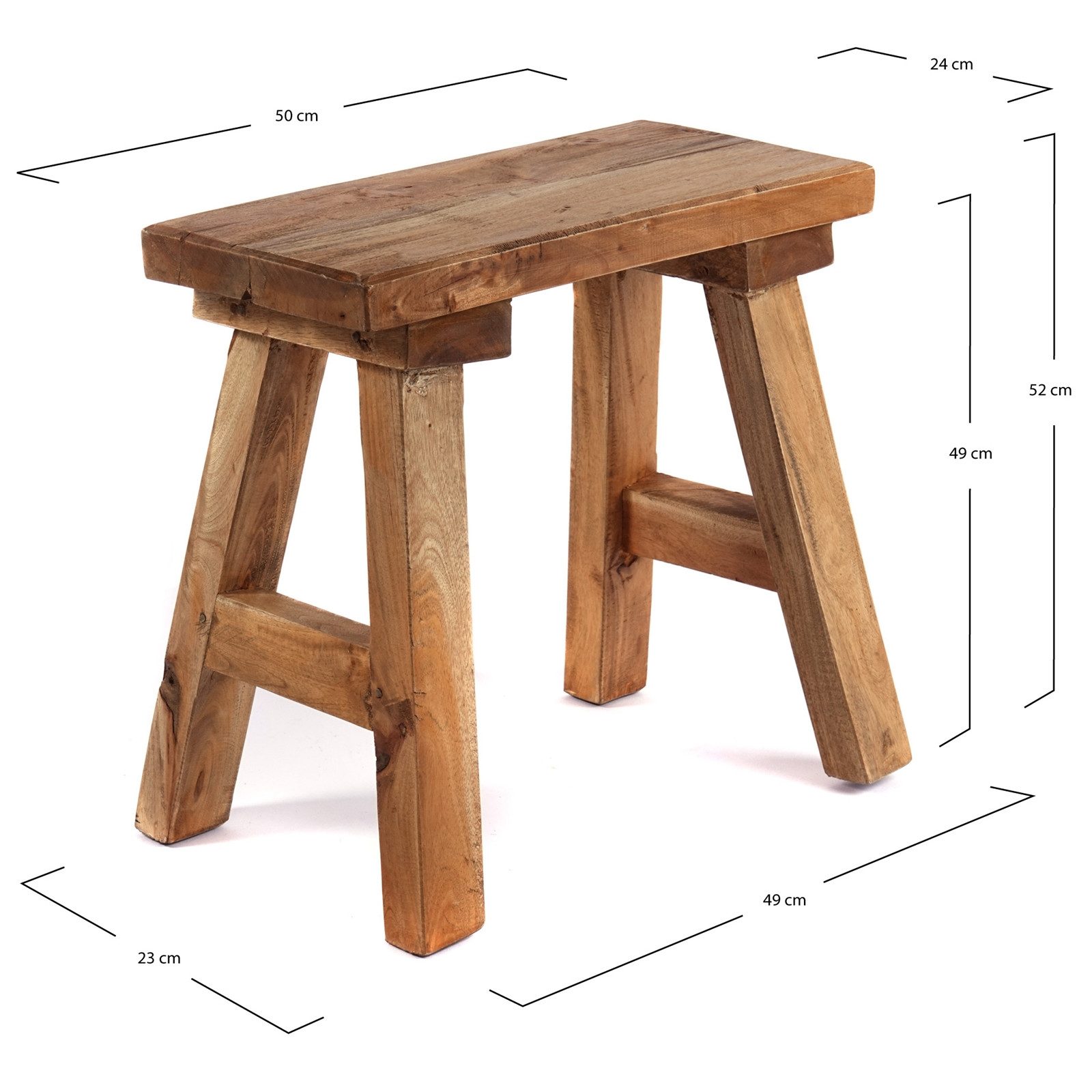 DESIGN DELIGHTS Hocker Vintage HOLZHOCKER "RUSTICO", Altholz massiv, rustik günstig online kaufen