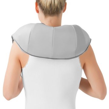 VITALmaxx Shiatsu-Massagegerät Nacken & Rücken - Wärmefunktion - inkl. Gürtel 3 teilig grau/lila, 3-tlg., inkl. Haltegurt freie Hände