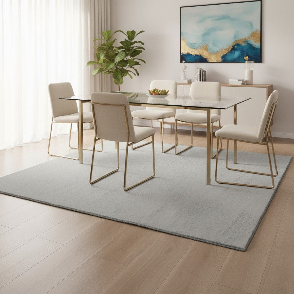 Vimoda Teppich Bobby, Anti Rutsch Waschbar, kuschelig, Rechteckig, Höhe: 10 mm, Fellteppich Uni, Wohnzimmer, Schlafzimmer, Küche