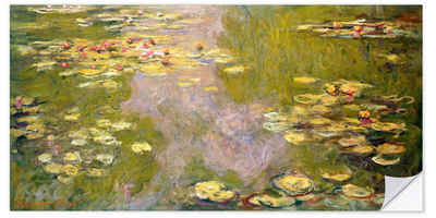 Posterlounge Wandfolie Claude Monet, Der Seerosenteich (linke Tafel), Wohnzimmer Malerei
