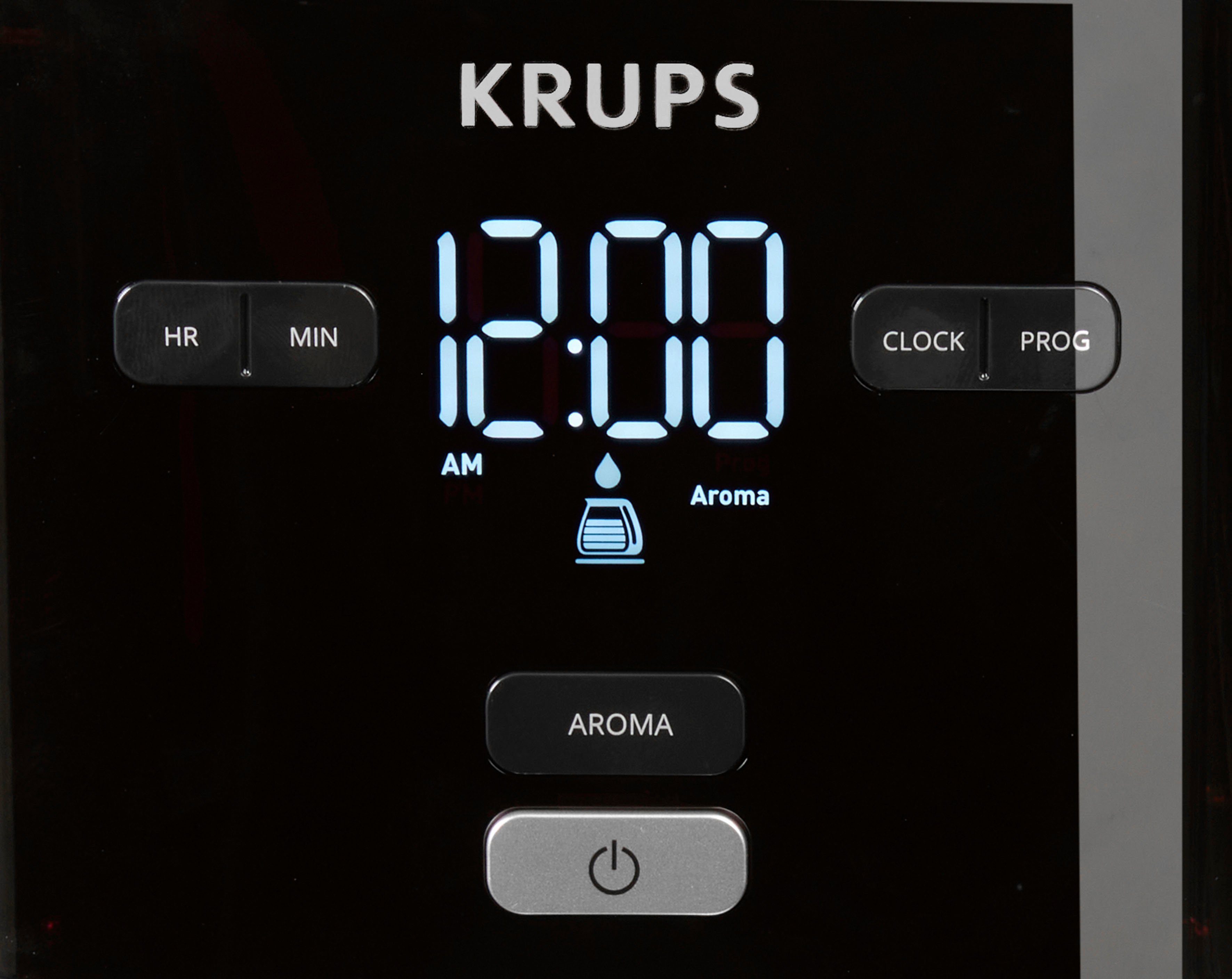 Krups Filterkaffeemaschine Minuten Kaffeekanne, KM6008 nach 30 Smart'n 1,25l Light, Abschaltung 24-Std-Timer, automatische