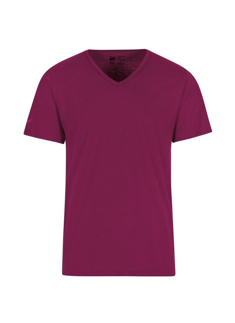 T-Shirt 100% (kbA) V-Shirt sangria-C2C aus Bio-Baumwolle Trigema TRIGEMA