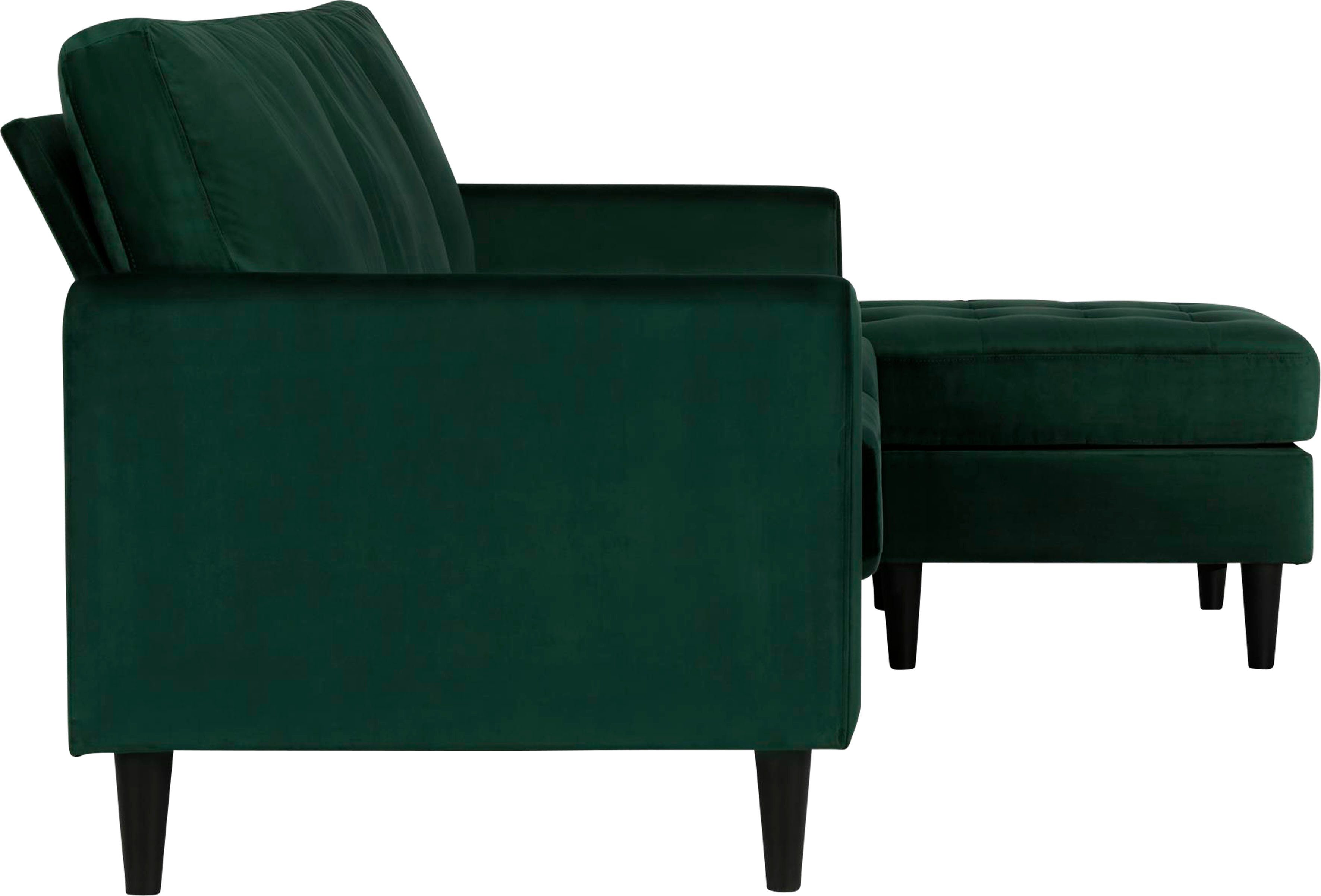 | grün mane cm beidseitig Teile, CosmoLiving Strummer, 1 grün Sitzhöhe 46 in Cosmopolitan Veloursstoff, grün/schwarz by montierbar, | Ecksofa