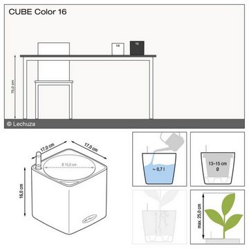 Lechuza® Kräutertopf Cube Color 16 mit Stick-System sandbraun (Komplettset)