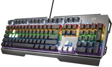 Trust Gaming GXT 877 Scarr Mechanische Gaming Tastatur DE QWERTZ Keyboard Gaming-Tastatur (Beleuchtet, Plug & Play, Lineare, 7 Farbmodi, Anti-Ghosting)