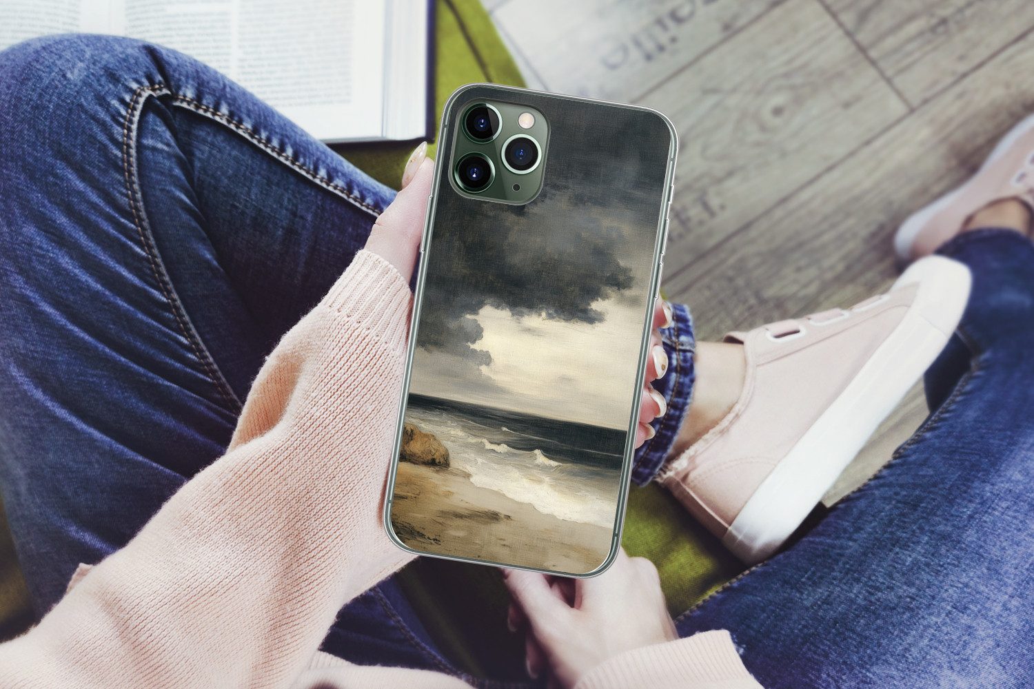 MuchoWow Handyhülle für Apple iPhone 11 Pro Küste - Wellen - Felsen - Sturm, Smartphone-Bumper, Print, Handy Schutzhülle Dünn