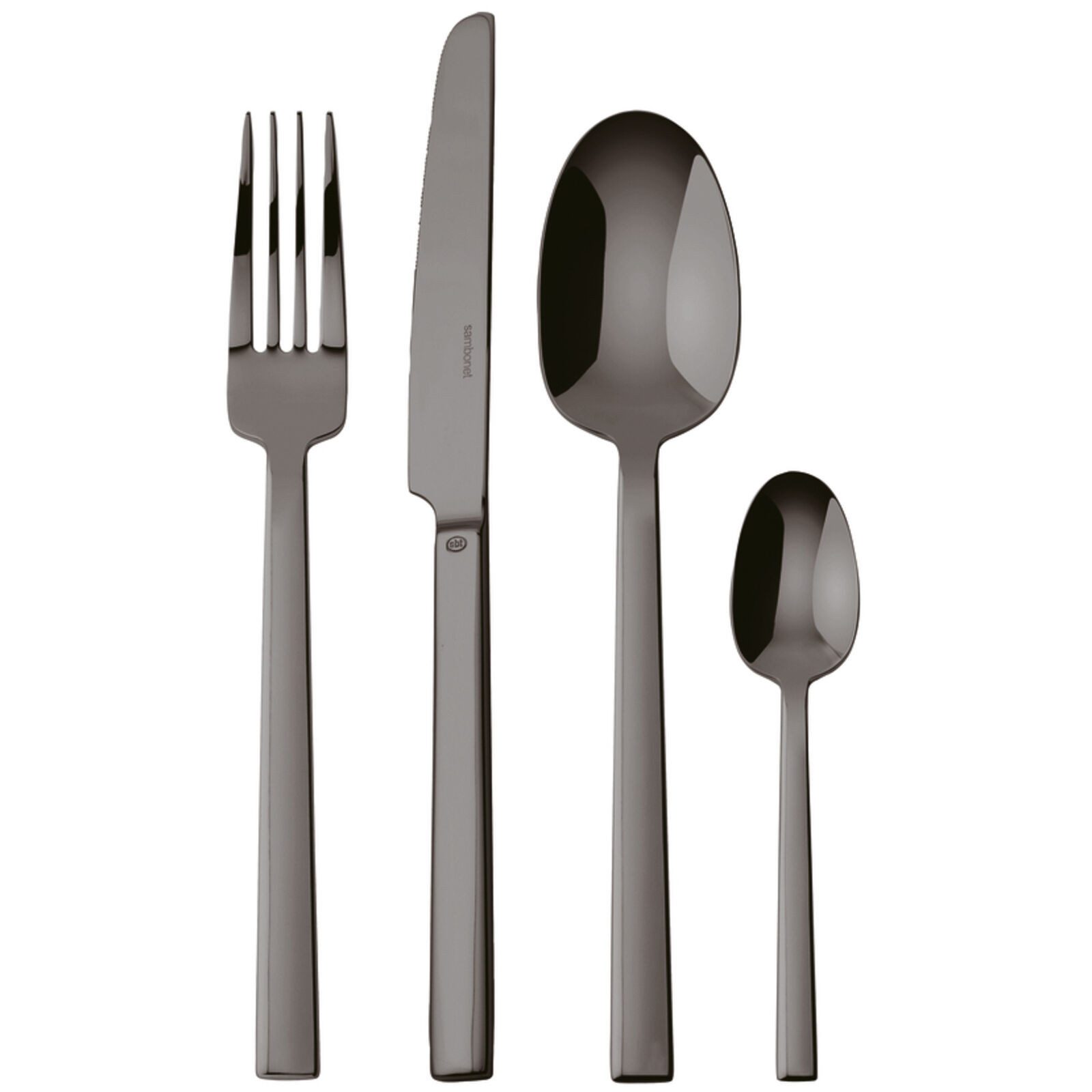 sambonet Besteck-Set Sambonet Neutra Besteck 24tlg. Mirror PVD 2Black (24-tlg), 6 Personen, Edelstahl rostfrei