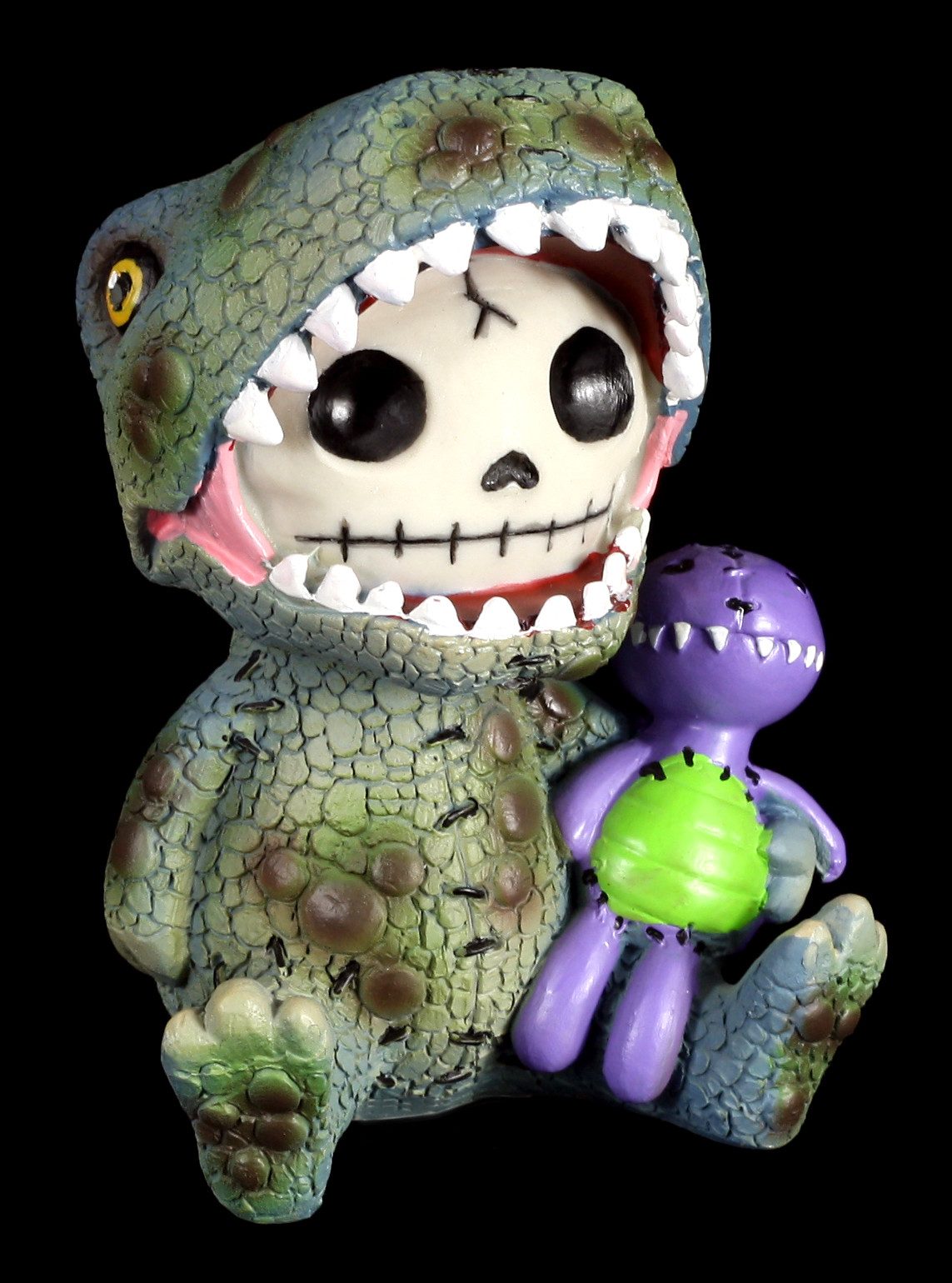 Figuren Shop GmbH Dekofigur Furry Bones Figur Rex – Dino Skelett Statue Gothic Dekofigur 10 cm