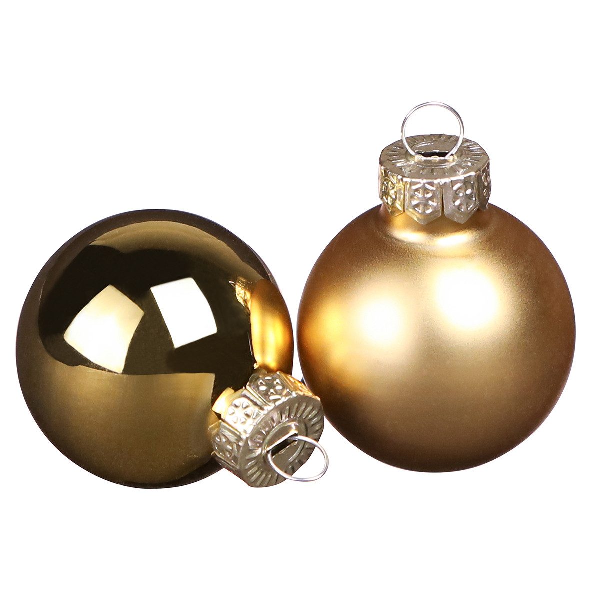 Florists Products Weihnachtsbaumkugel Mini Weihnachtskugeln Glas Gold Matt Glänzend Ø3cm 22 Stück