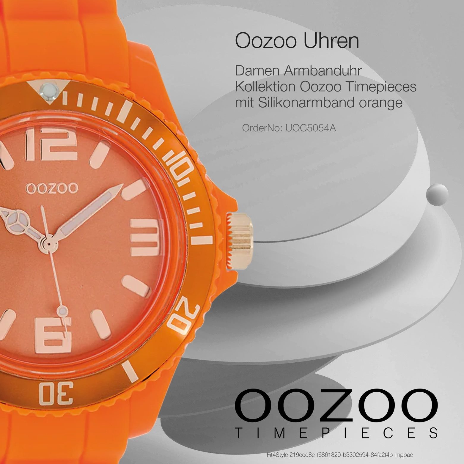 OOZOO Quarzuhr Oozoo Damen Armbanduhr blau Analog, (Analoguhr), Damenuhr rund, groß (ca. 43mm) Silikonarmband, Fashion-Style