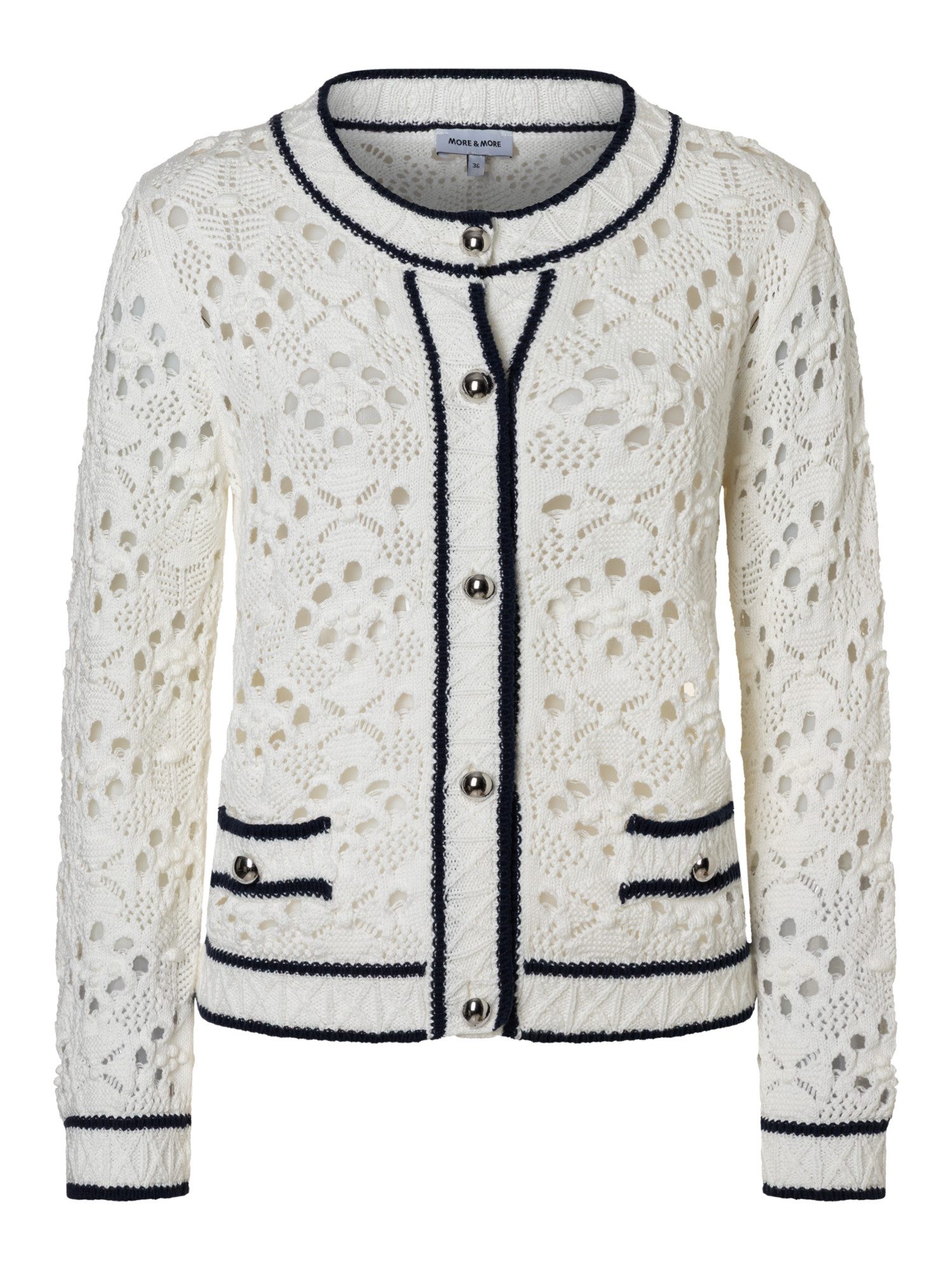 Strickjacke feminine Lochmuster-Strickjacke