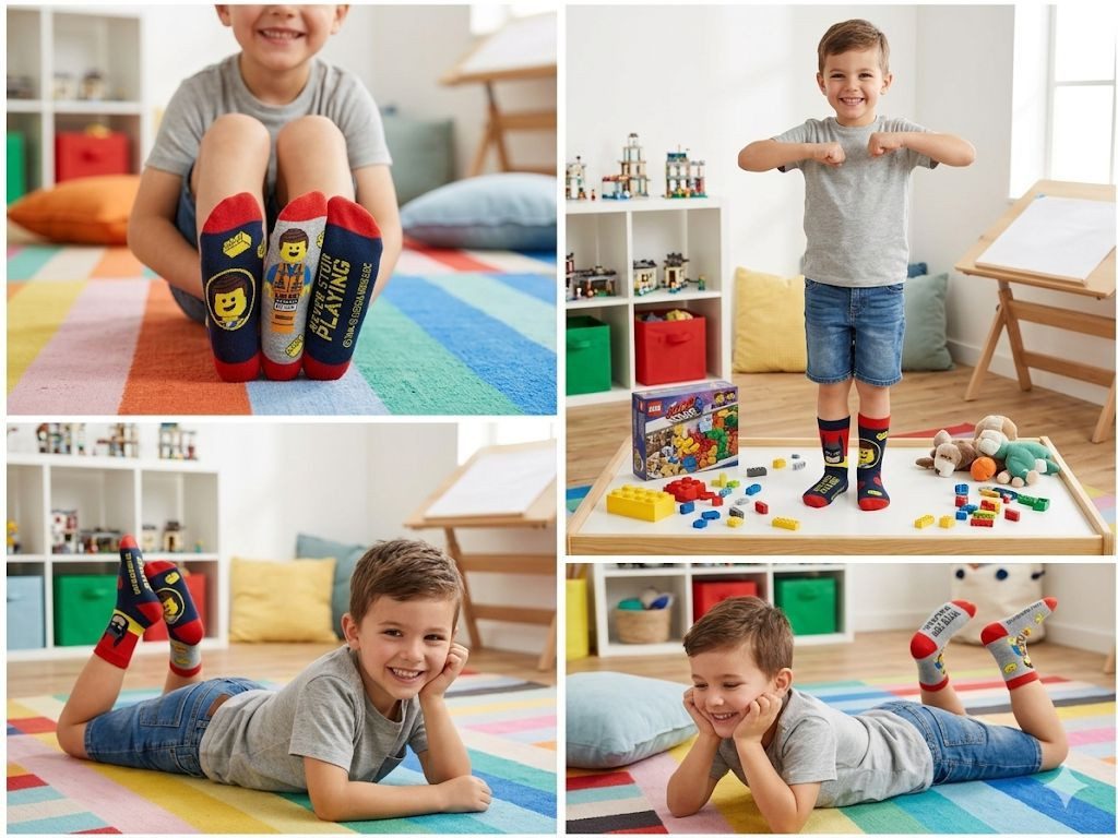 LEGO® kidswear Basicsocken LEGO® Movie Socken 3er Pack Kinder Gr. 23–30 Emmet Batman Lego Jungen Strümpfe 3 Paar Set