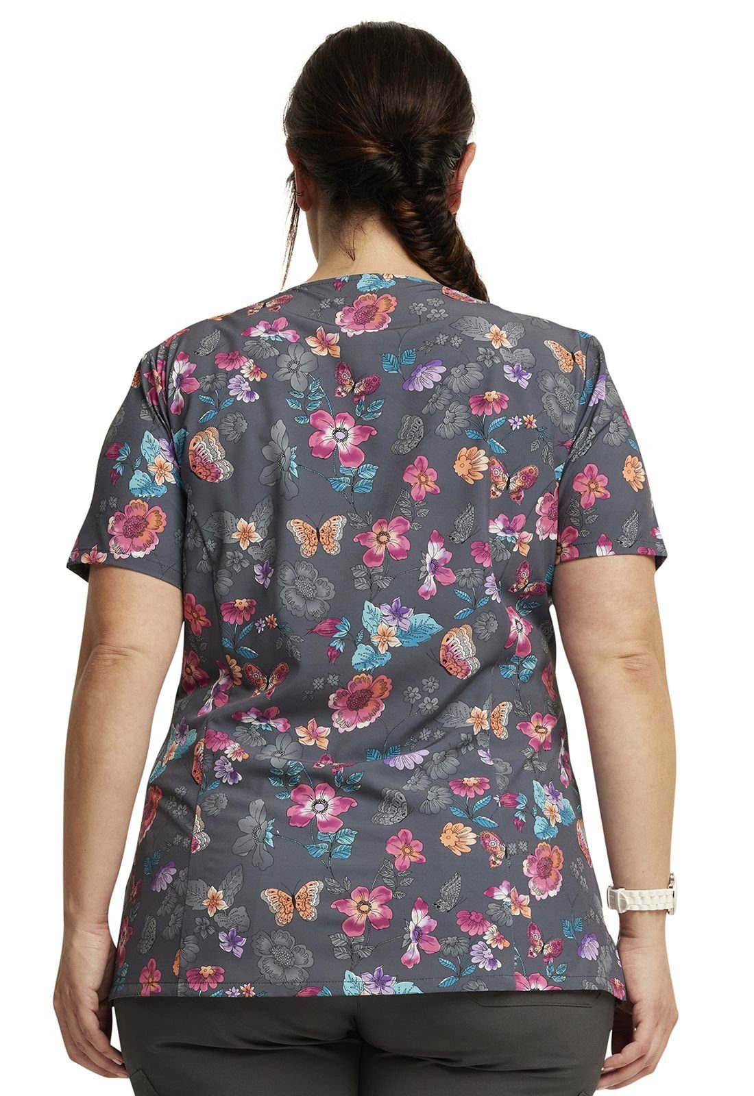Dickies Funktionsbluse Bunt bedruckter Damen Kasack "Schmetterlinge" Kasack mit Motiv