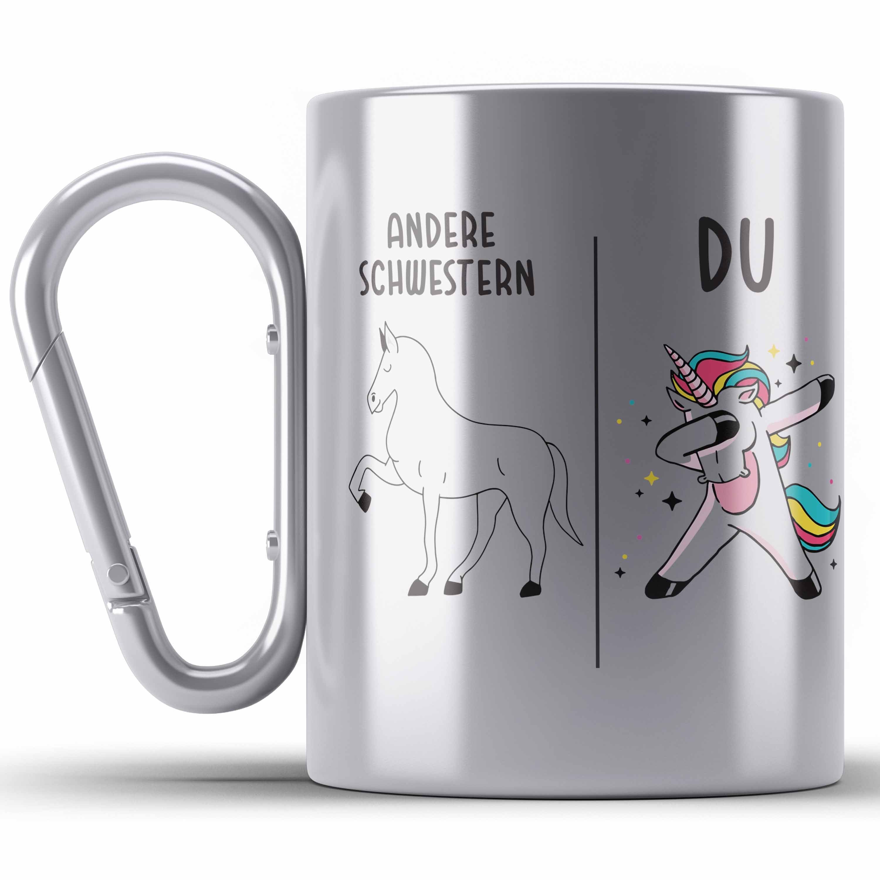 Thermotasse Schwester Geschenk Geburtstag Edelstahl Tasse Geschenkideen Edelstahl
